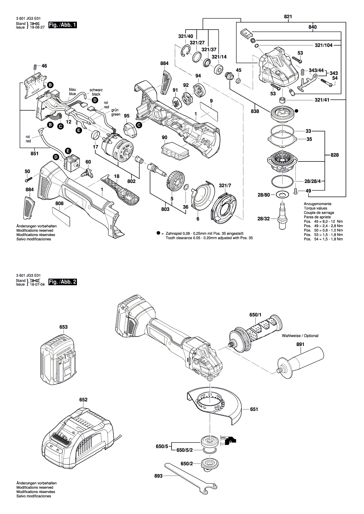 Схема на Угловая шлифмашина Bosch GWS 18V-10 PC (3 601 JG3 E01)