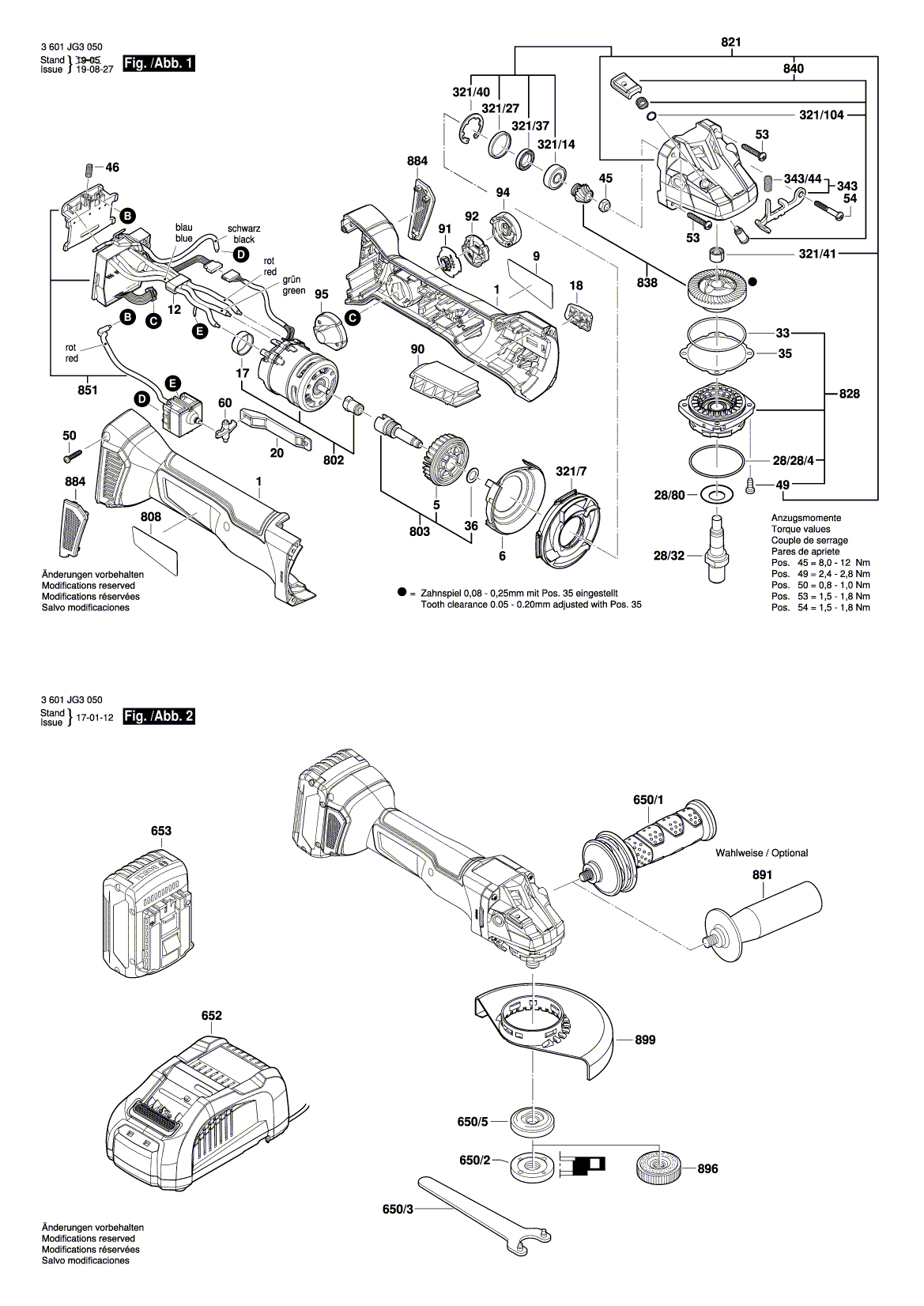 Схема на Кутова шліфувальна машина Bosch GWS 18V-100 C (3 601 JG3 050)