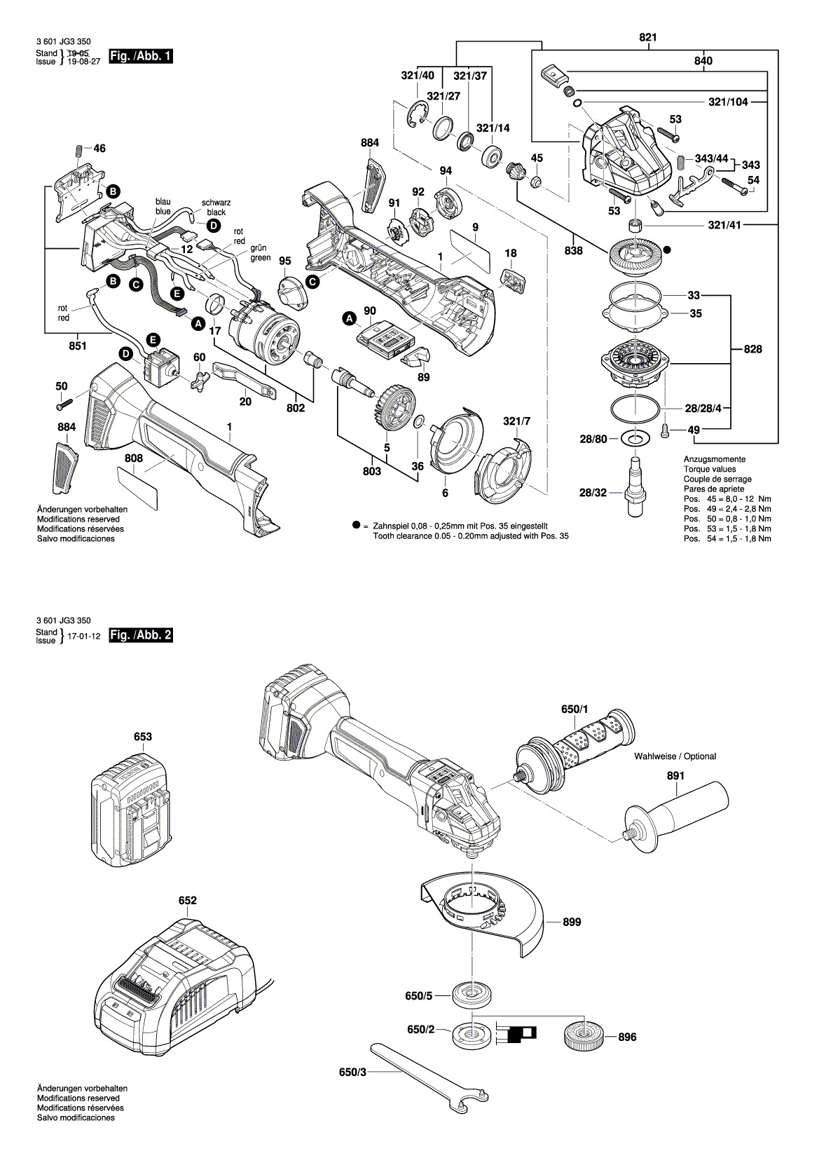 Схема на Угловая шлифмашина Bosch GWS 18V-100 SC (3 601 JG3 350)