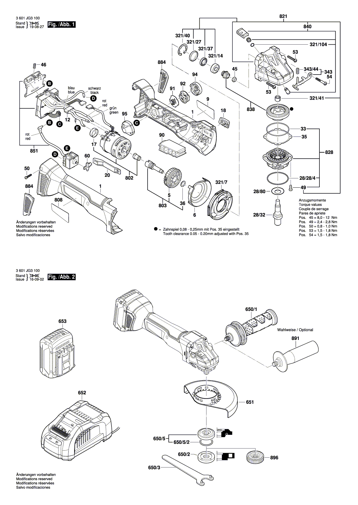Схема на Угловая шлифмашина Bosch GWS 18V-115 C (3 601 JG3 103)