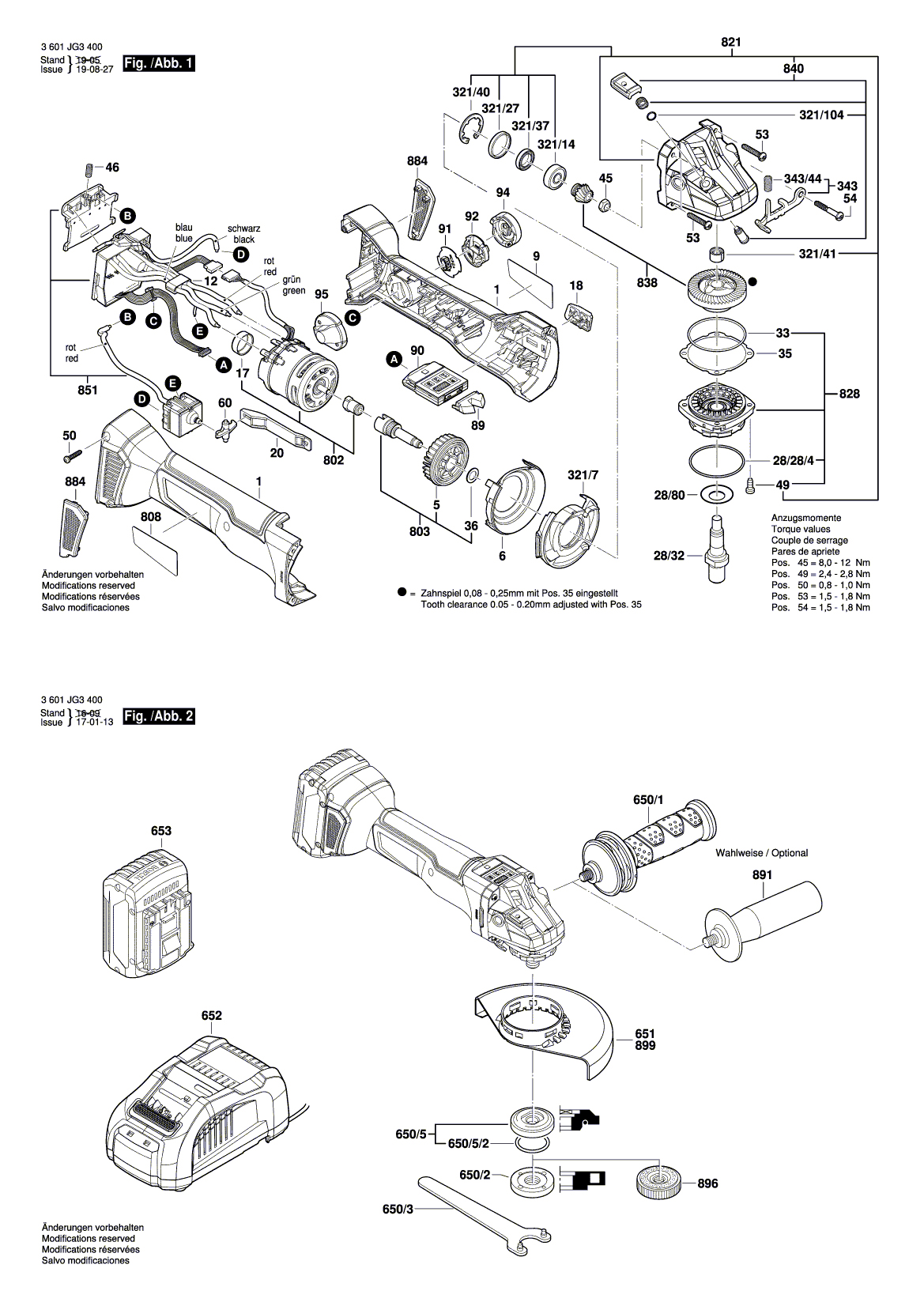 Схема на Кутова шліфувальна машина Bosch GWS 18V-125 SC (3 601 JG3 400)