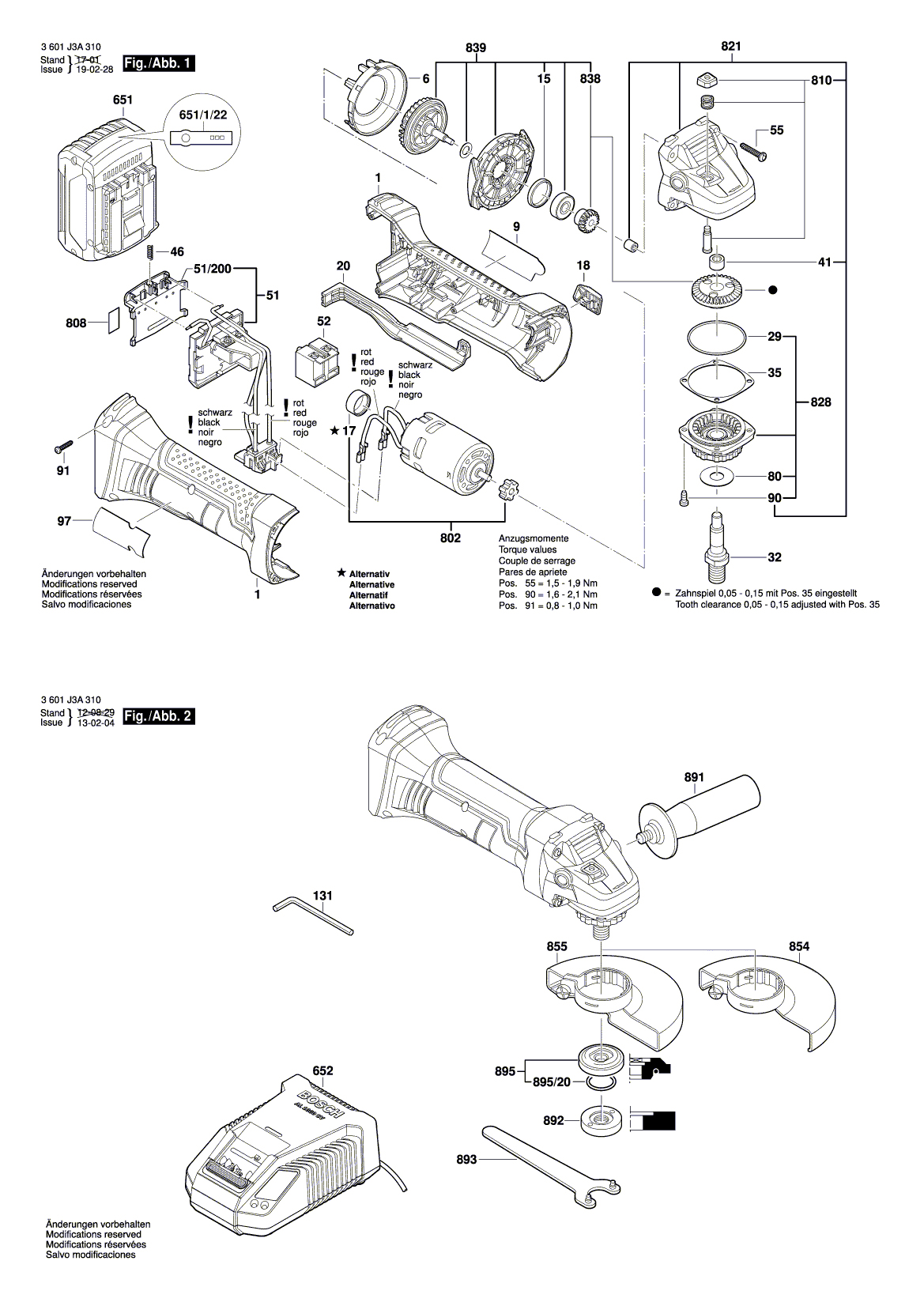 Схема на Угловая шлифмашина Bosch GWS 18V-45 (3 601 J3A 311)