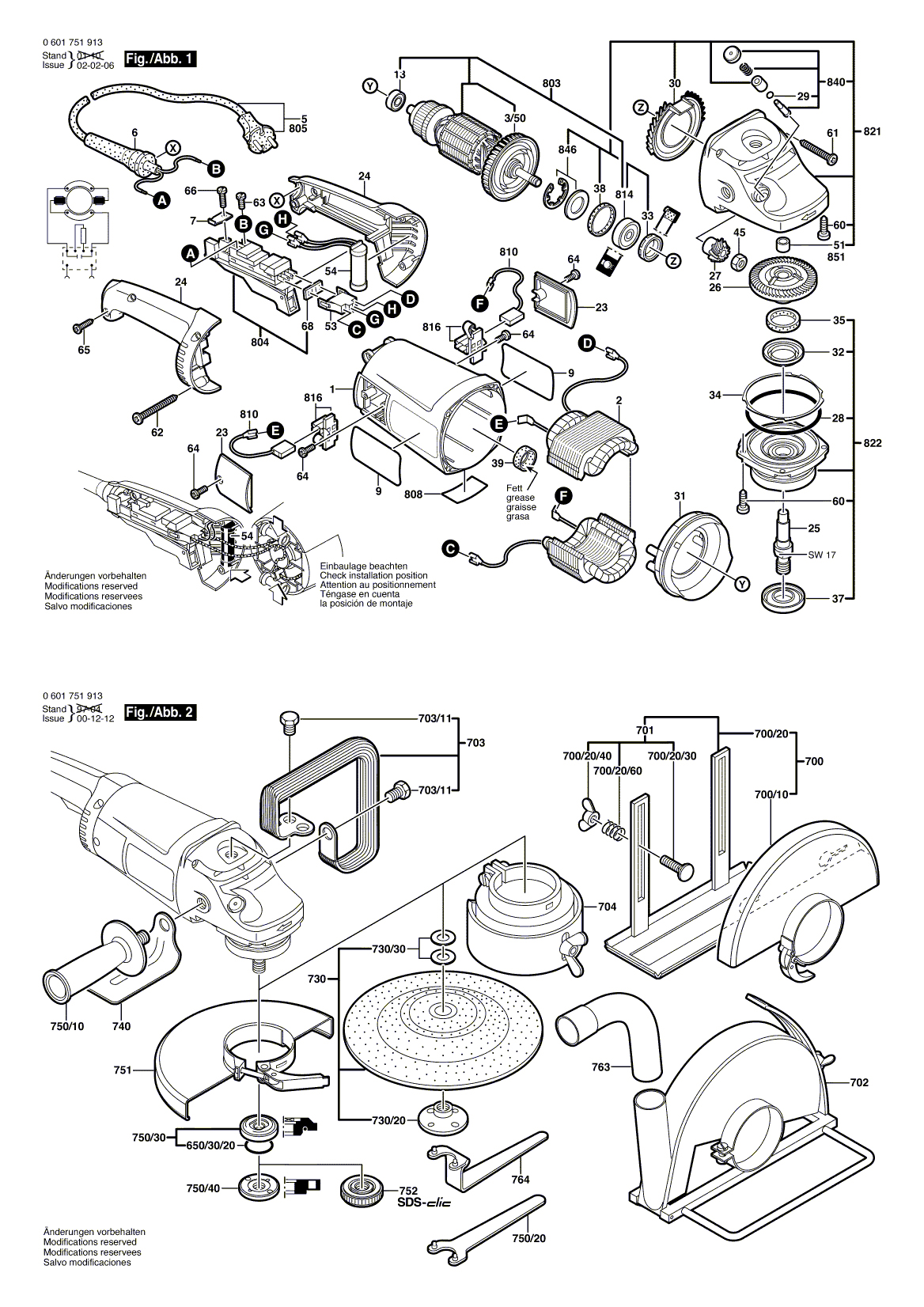 Схема на Кутова шліфмашина Bosch GWS 20-180 J (0 601 751 913)