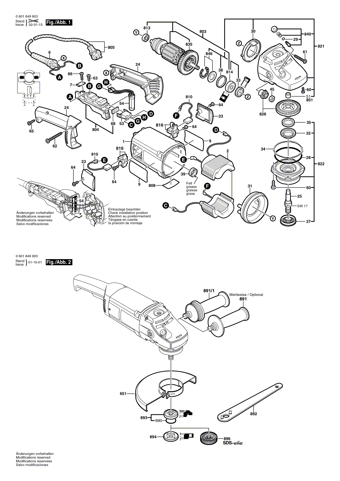 Схема на Кутова шліфмашина Bosch GWS 20-180 JH (0 601 849 903)
