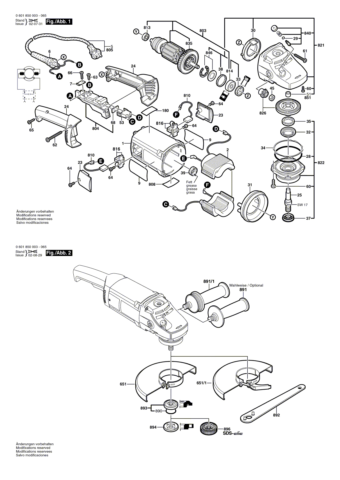 Схема на Угловая шлифмашина Bosch GWS 20-230 H (0 601 850 003)