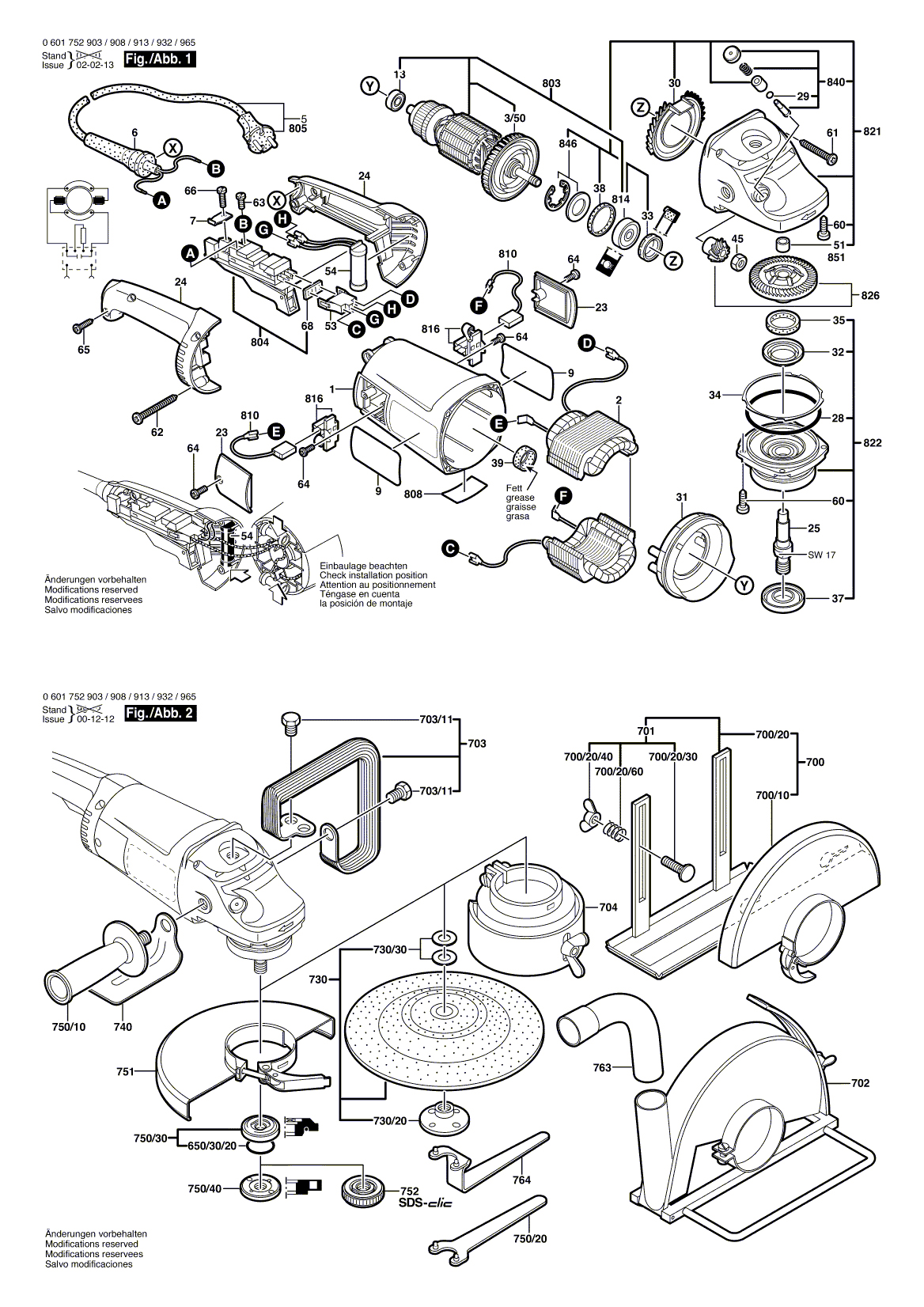 Схема на Угловая шлифмашина Bosch GWS 20-230 J (0 601 752 903)