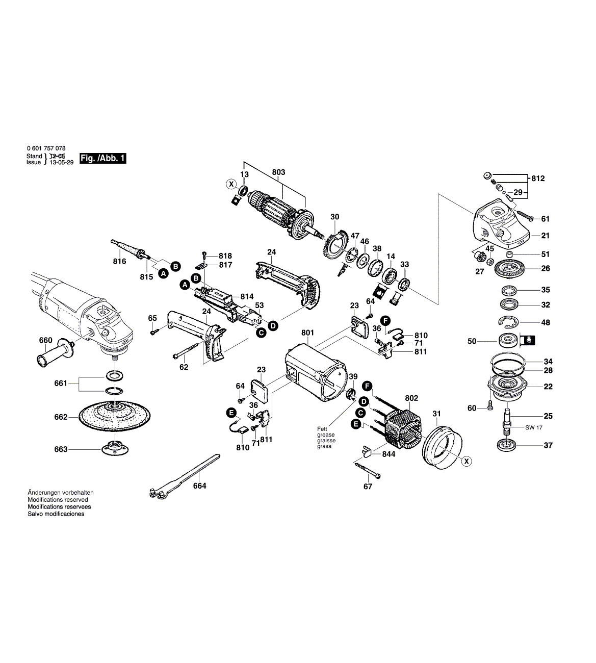 Схема на Угловая шлифмашина Bosch GWS 20 U (0 601 757 012)