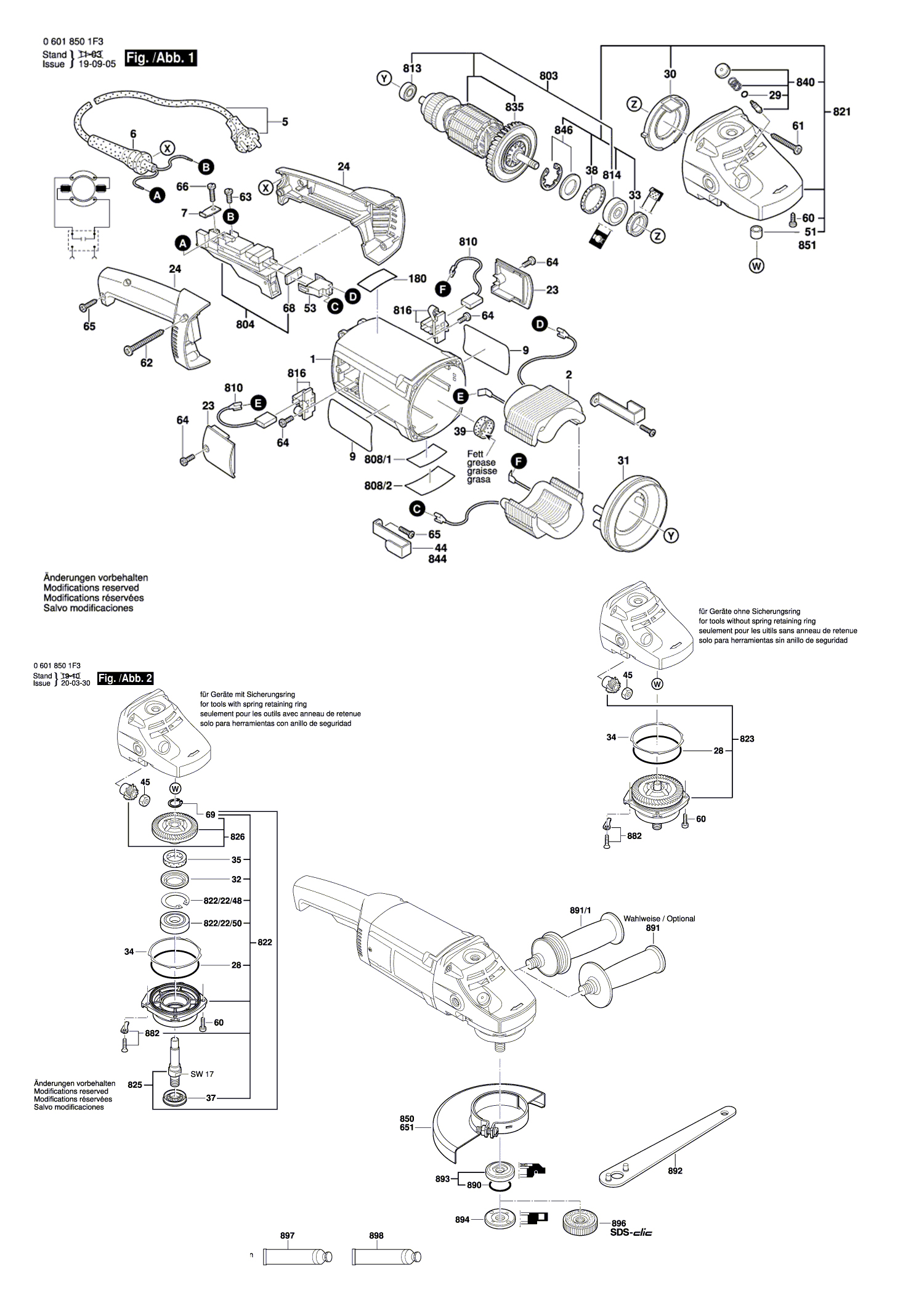 Схема на Угловая шлифмашина Bosch GWS 2000 (0 601 849 1AC)