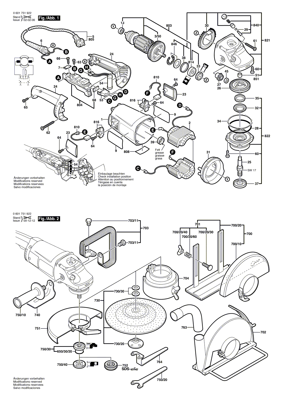 Схема на Угловая шлифмашина Bosch GWS 2000-18 J (0 601 751 922)