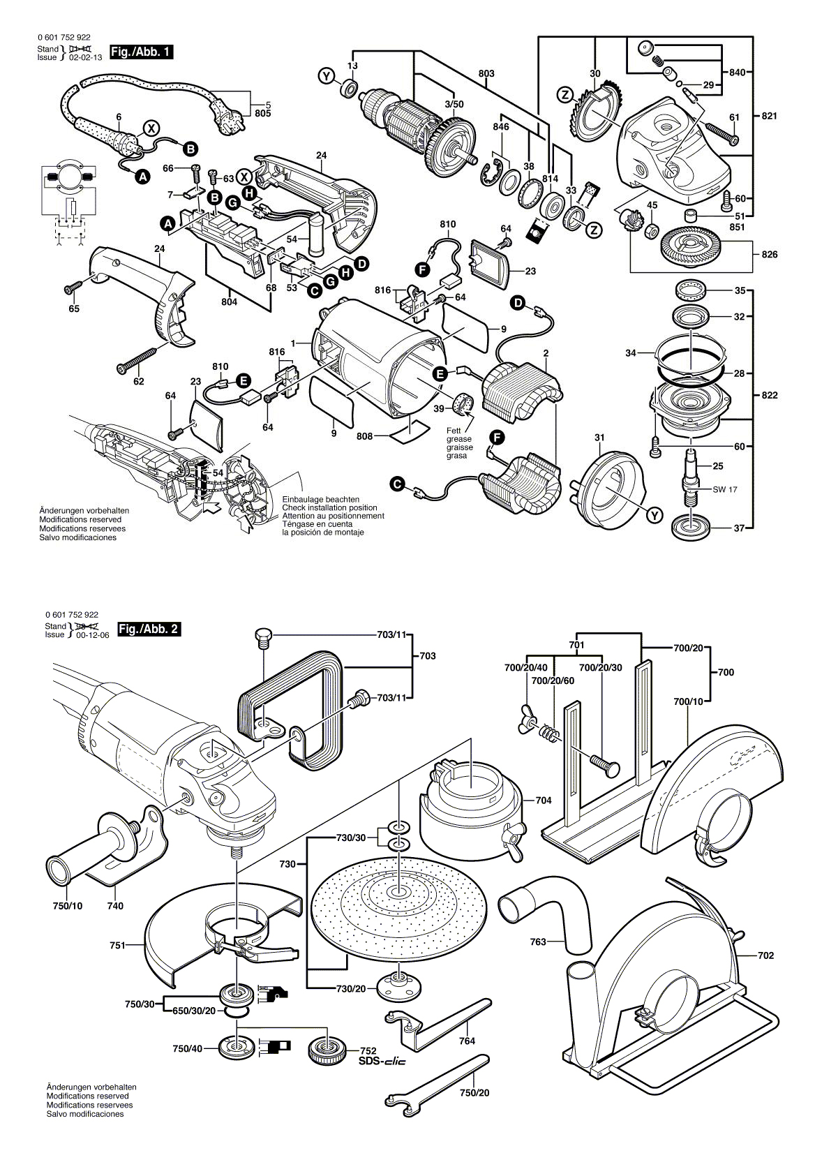 Схема на Угловая шлифмашина Bosch GWS 2000-23 J (0 601 752 922)