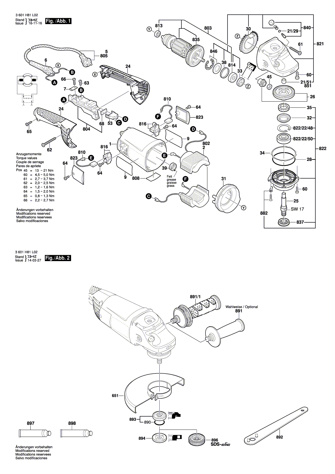 Схема на Кутова шліфмашина Bosch GWS 2030 H (3 601 H82 L64)