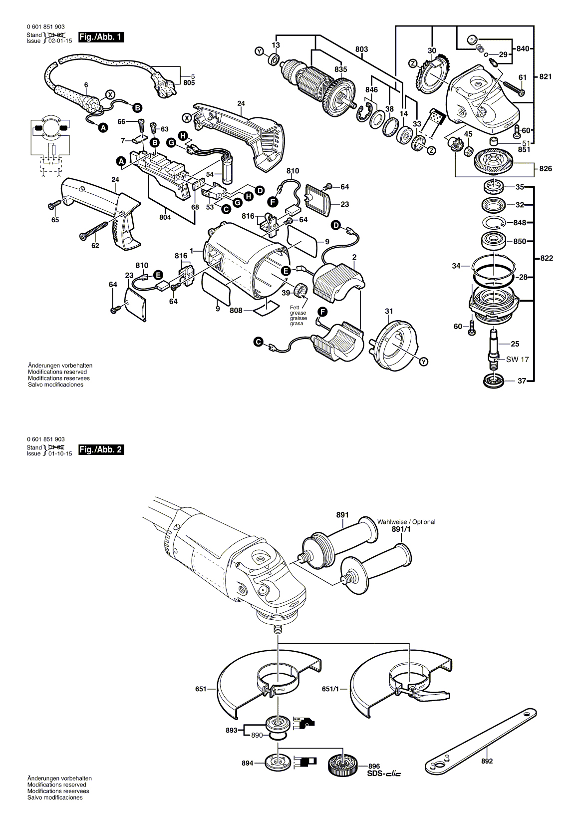 Схема на Кутова шліфмашина Bosch GWS 21-180 JH (0 601 851 903)
