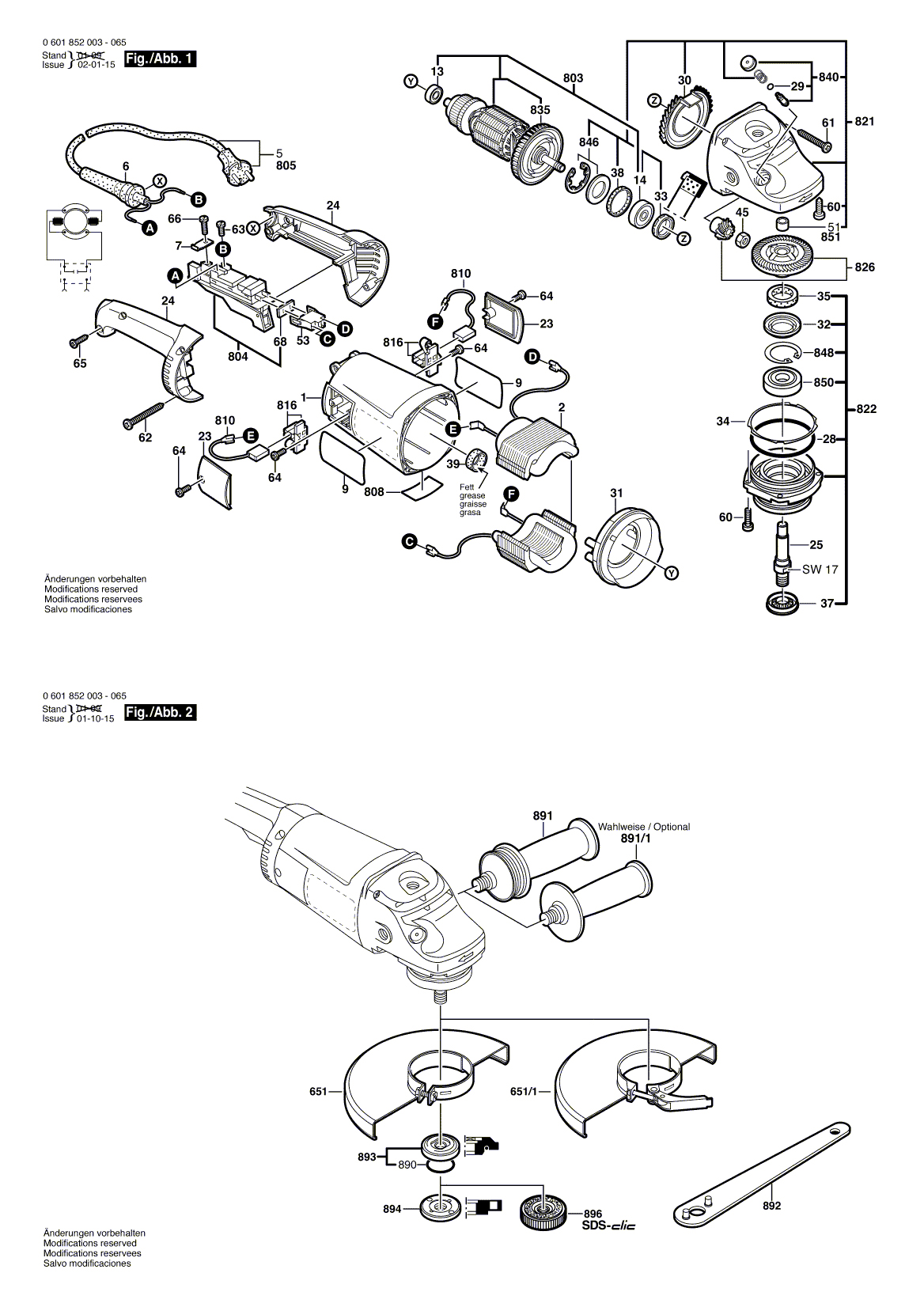Схема на Угловая шлифмашина Bosch GWS 21-230 H (0 601 852 003)