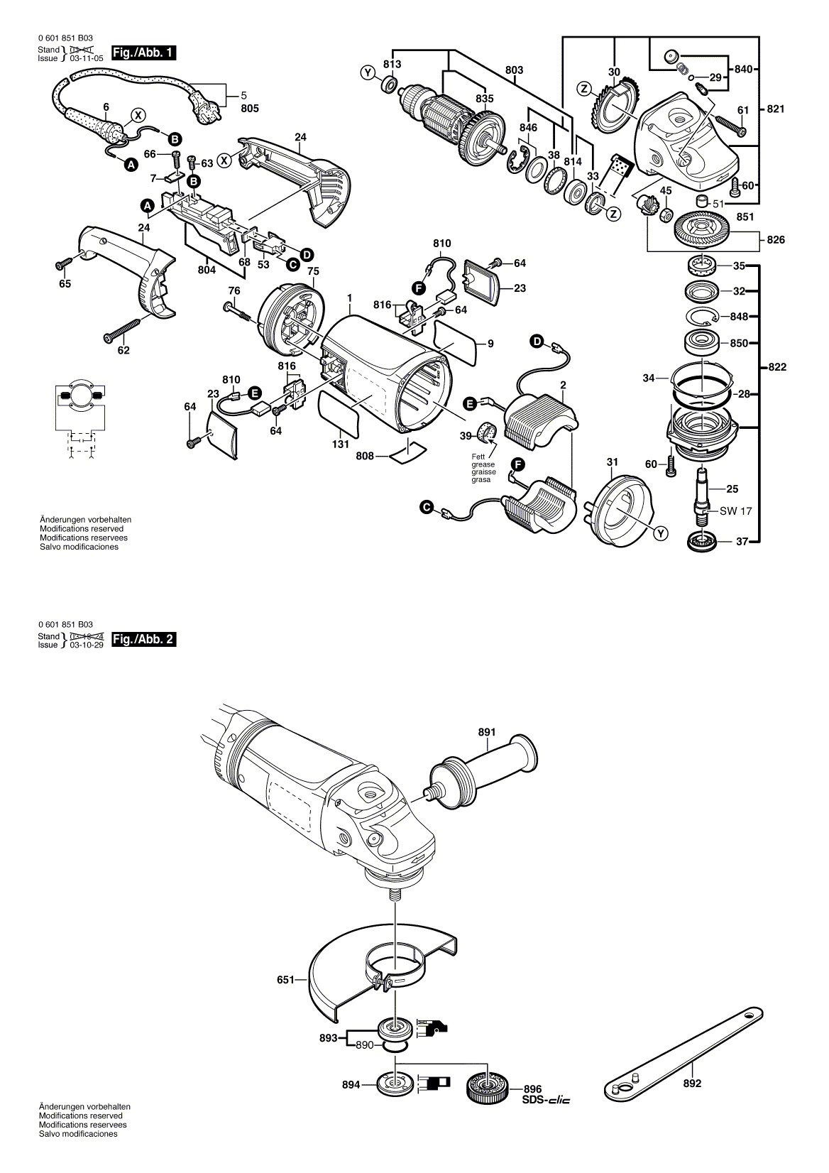 Схема на Кутова шліфмашина Bosch GWS 21-230 HV (0 601 852 B03)