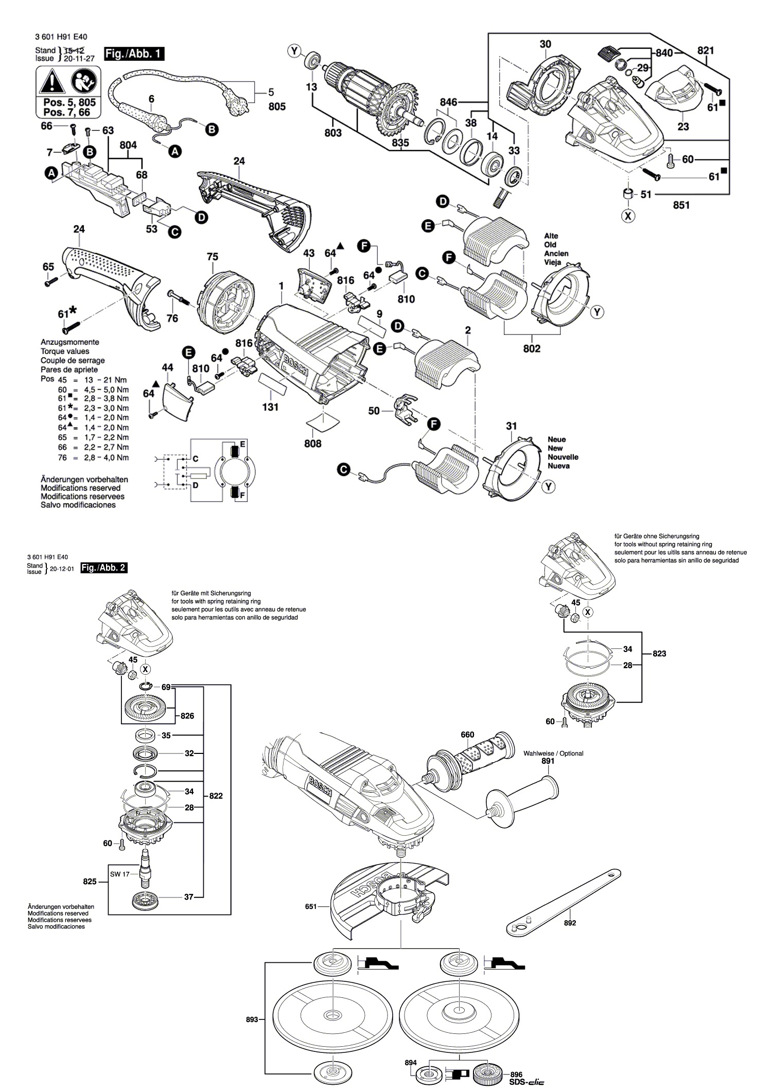 Схема на Угловая шлифмашина Bosch GWS 22-230 LV (3 601 H91 E40)