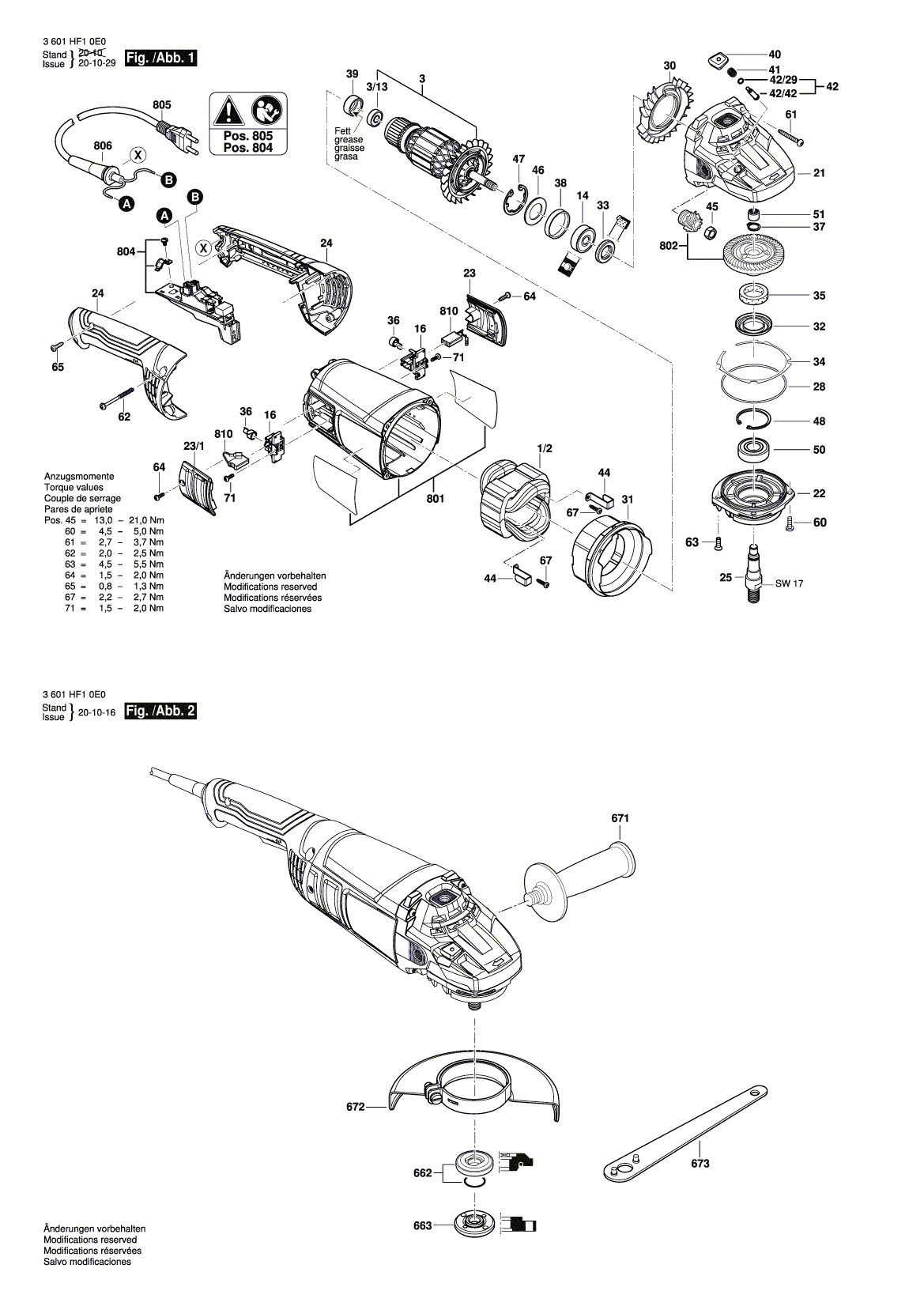 Схема на Угловая шлифмашина Bosch GWS 2200-230 (3 601 HF2 0D0)
