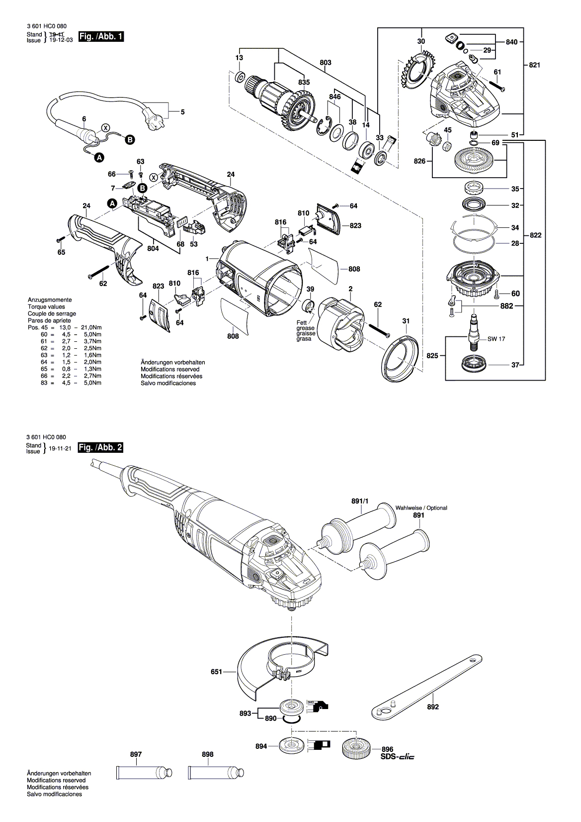 Схема на Угловая шлифмашина Bosch GWS 2200 (3 601 HC0 080)