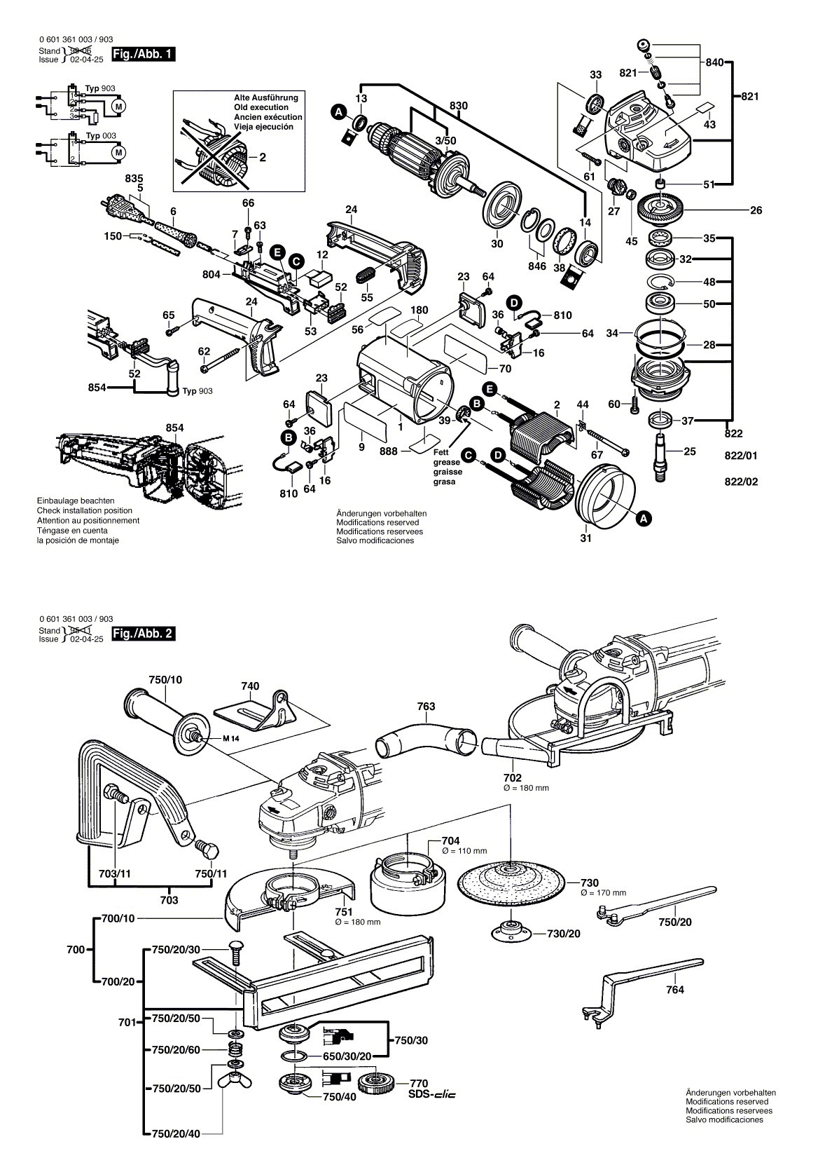 Схема на Кутова шліфмашина Bosch GWS 23-180 (0 601 361 003)