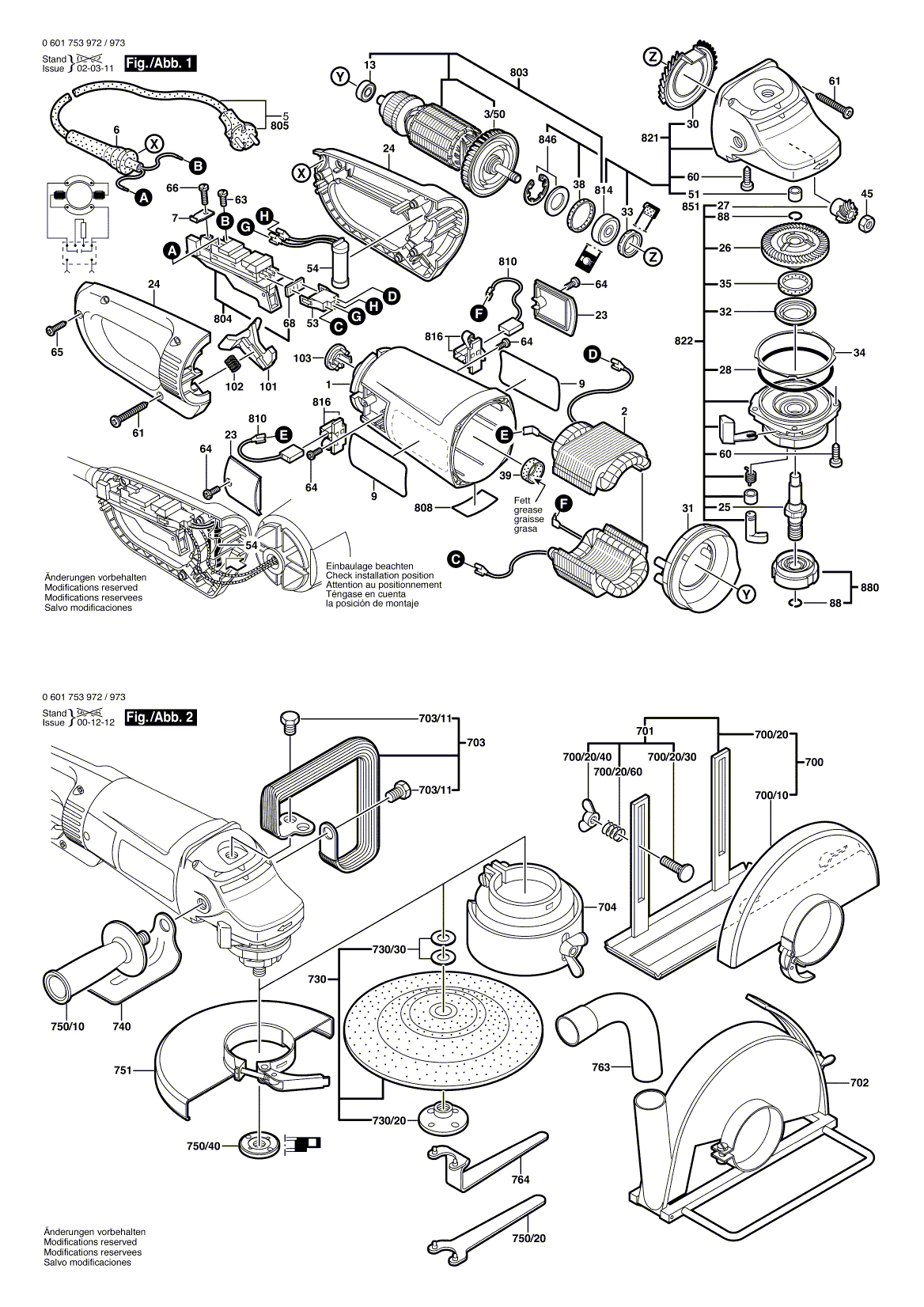 Схема на Угловая шлифмашина Bosch GWS 23-180 JS (0 601 753 972)
