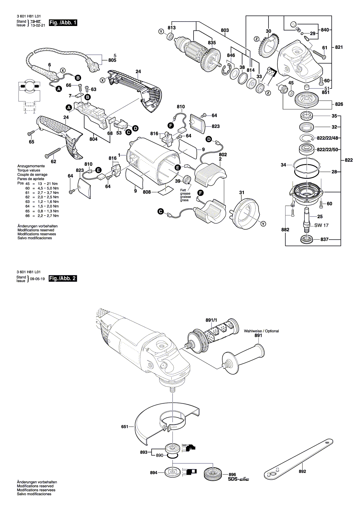 Схема на Угловая шлифмашина Bosch GWS 230 H (3 601 H82 102)