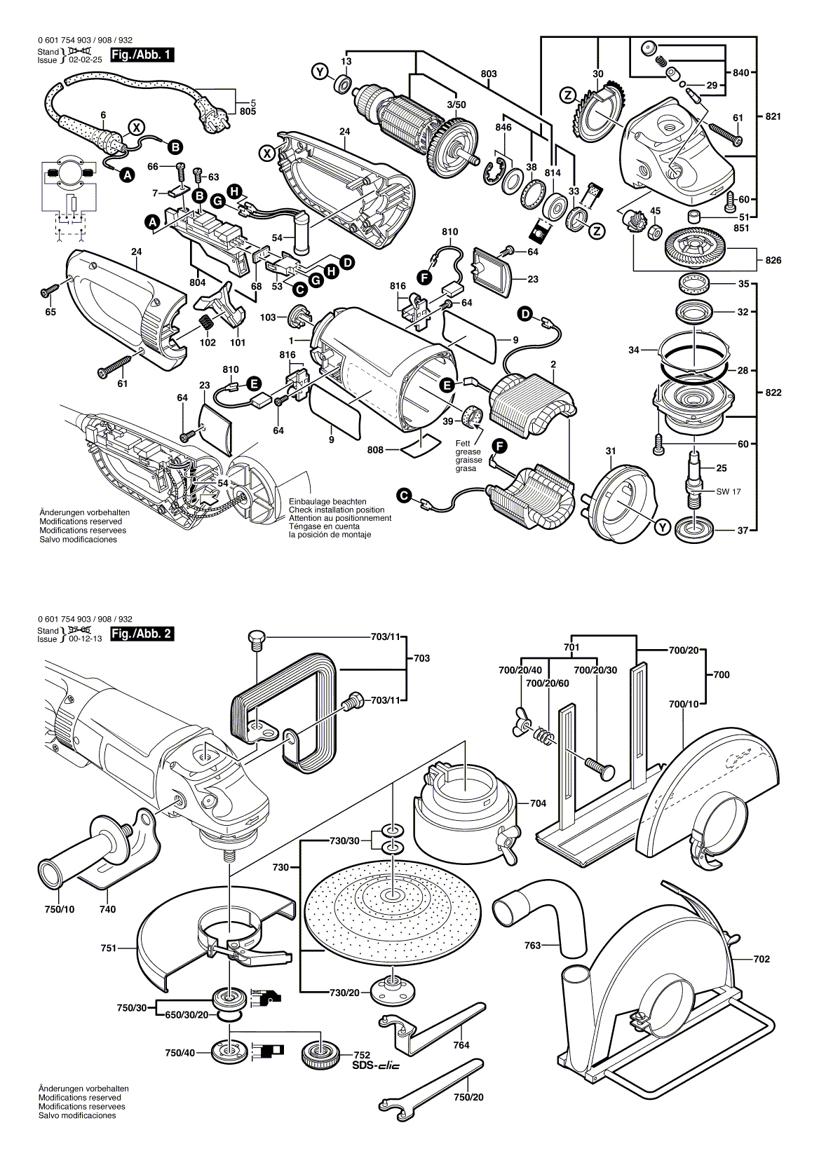 Схема на Угловая шлифмашина Bosch GWS 2300-23 J (0 601 754 922)