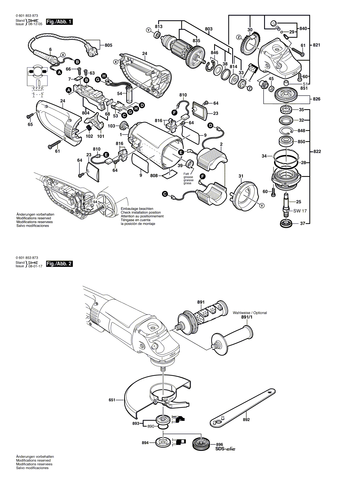 Схема на Угловая шлифмашина Bosch GWS 24-180 JB (0 601 853 873)