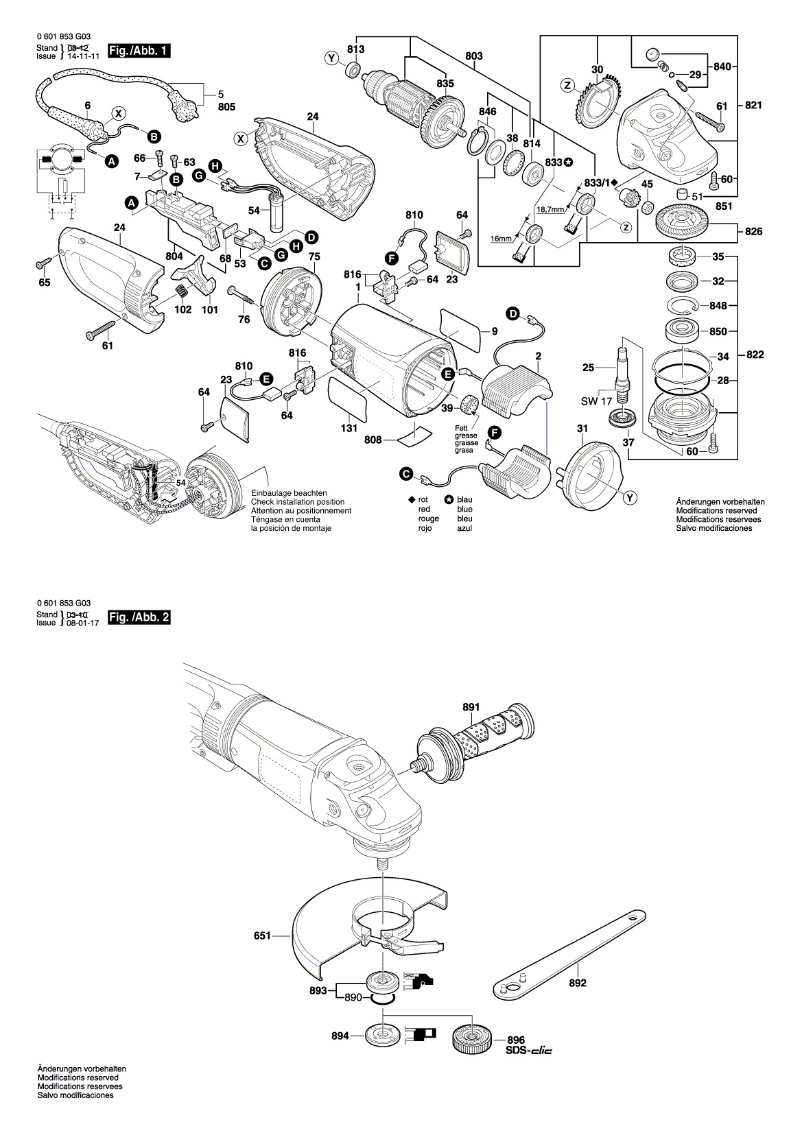 Схема на Угловая шлифмашина Bosch GWS 24-180 JBV (0 601 853 G03)