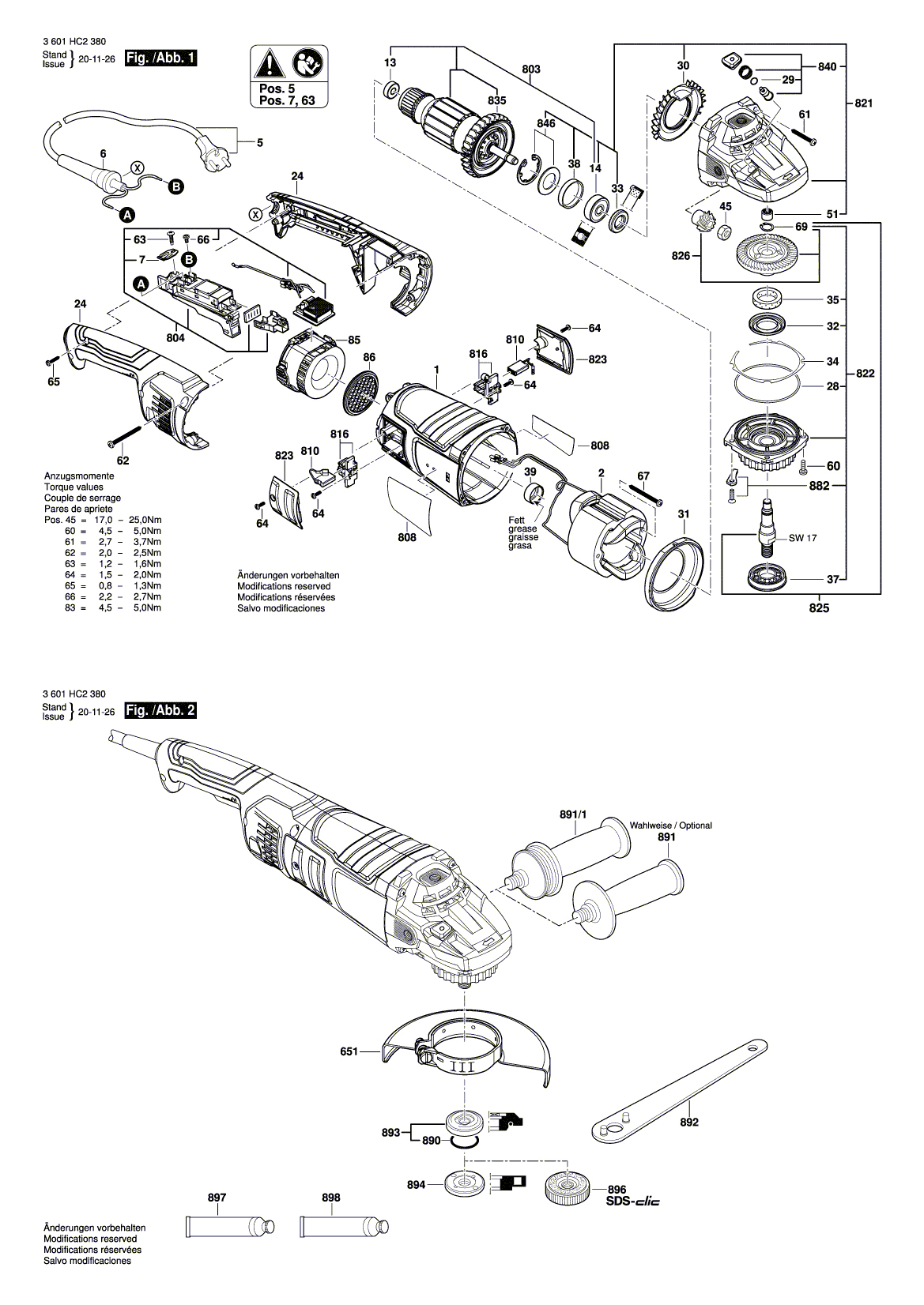 Схема на Кутова шліфмашина Bosch GWS 24-180 JZ (3 601 HC2 301)