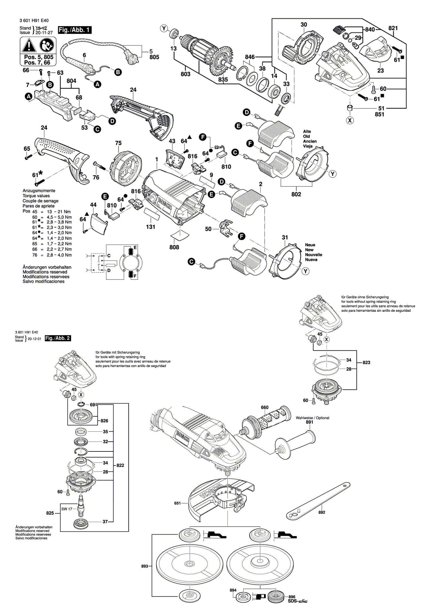 Схема на Кутова шліфмашина Bosch GWS 24-180 LV (3 601 H92 E40)