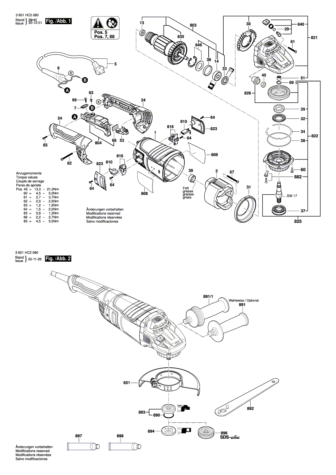 Схема на Угловая шлифмашина Bosch GWS 24-180 P (3 601 HC2 100)