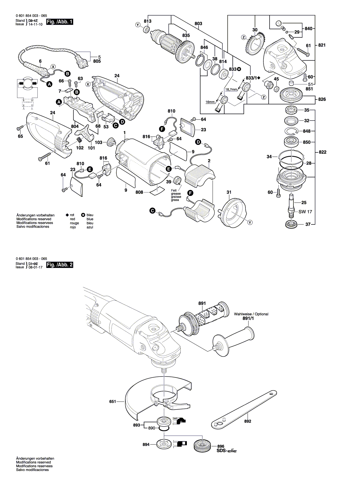 Схема на Угловая шлифмашина Bosch GWS 24-230 B (0 601 854 003)