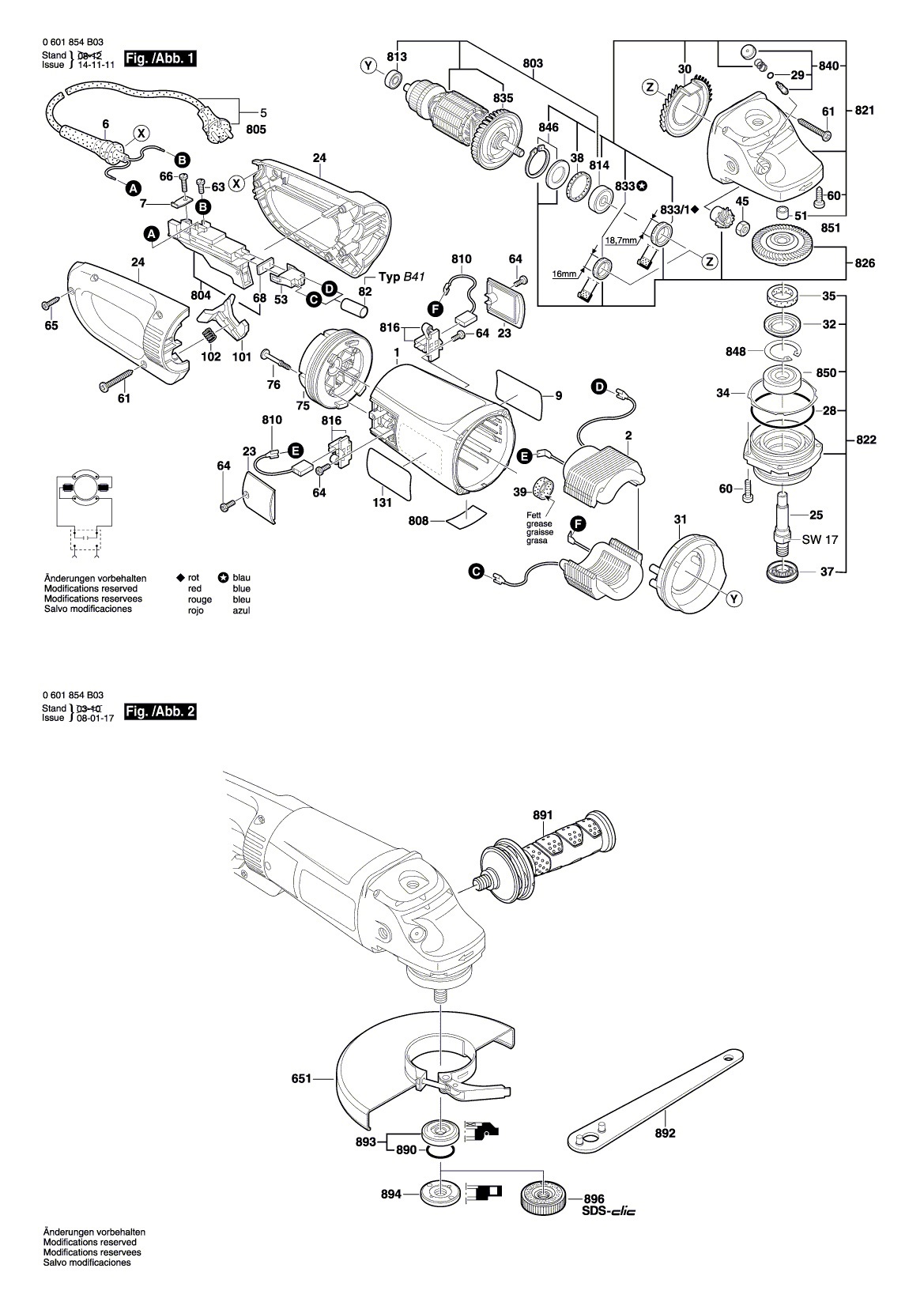 Схема на Угловая шлифмашина Bosch GWS 24-230 BV (0 601 854 B03)