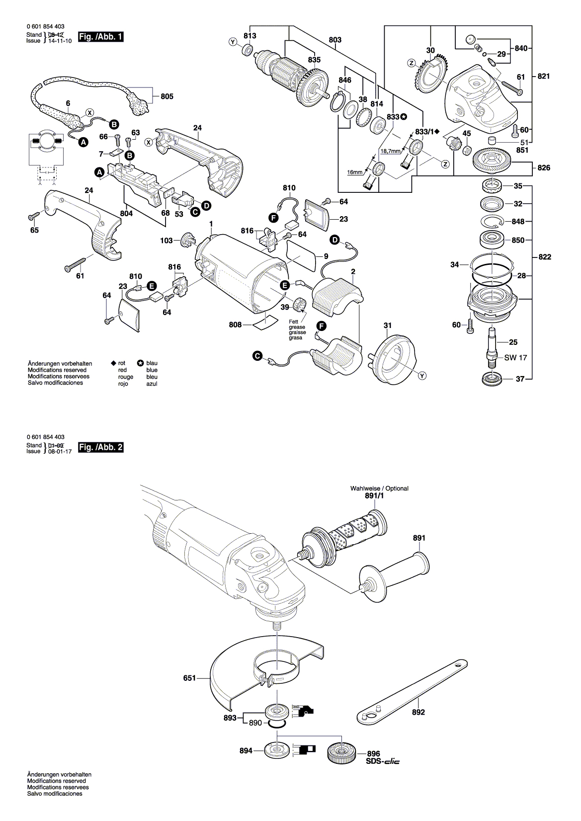 Схема на Угловая шлифмашина Bosch GWS 24-230 H (0 601 854 403)