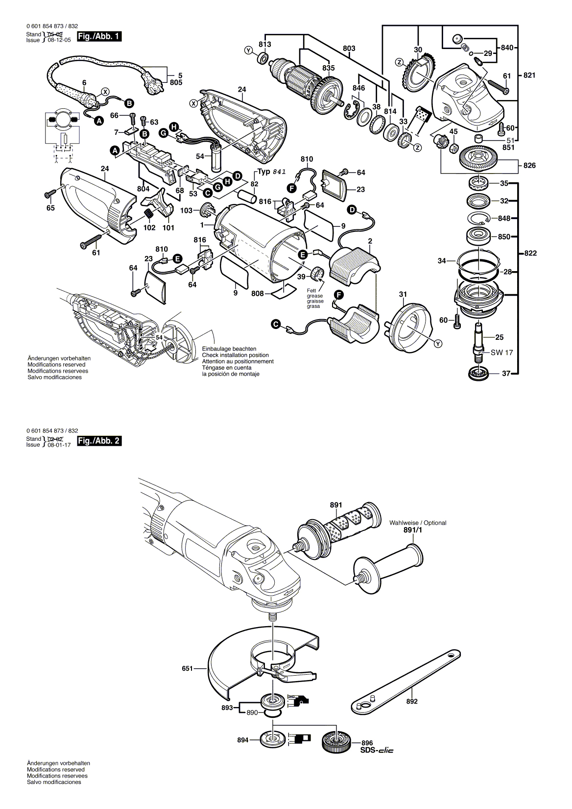 Схема на Угловая шлифмашина Bosch GWS 24-230 JB (0 601 854 832)