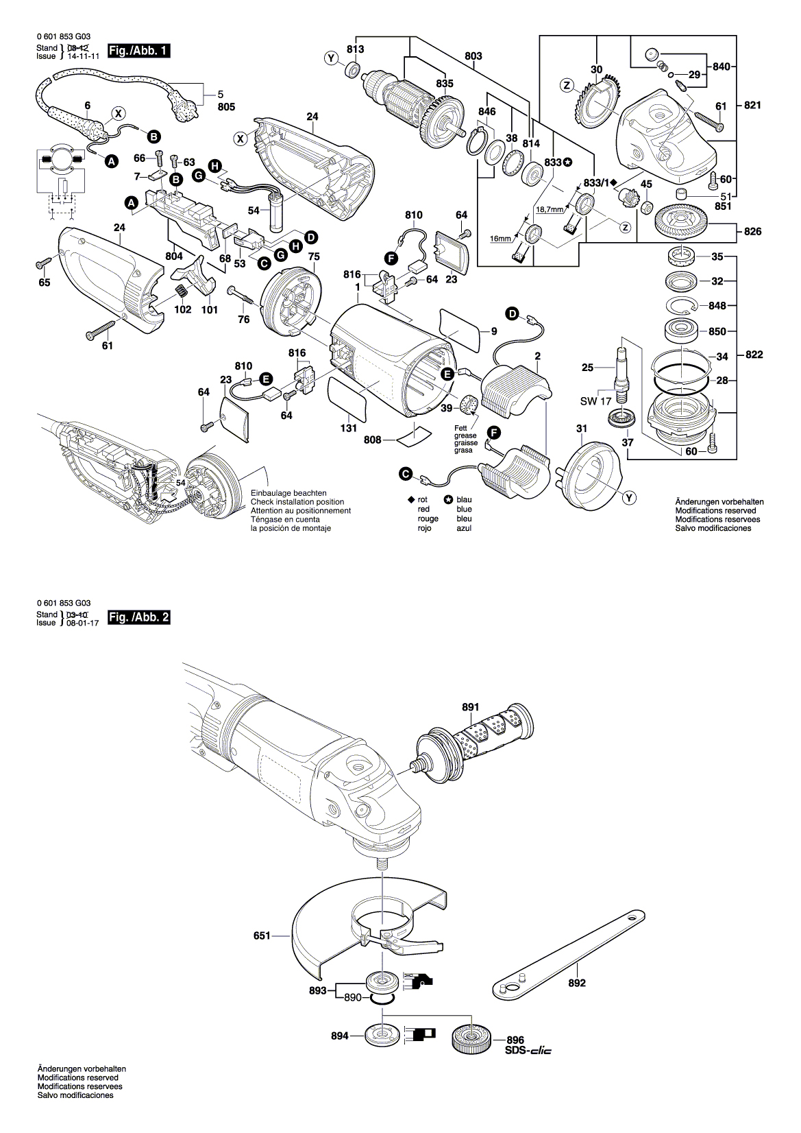 Схема на Угловая шлифмашина Bosch GWS 24-230 JBV (0 601 854 G03)