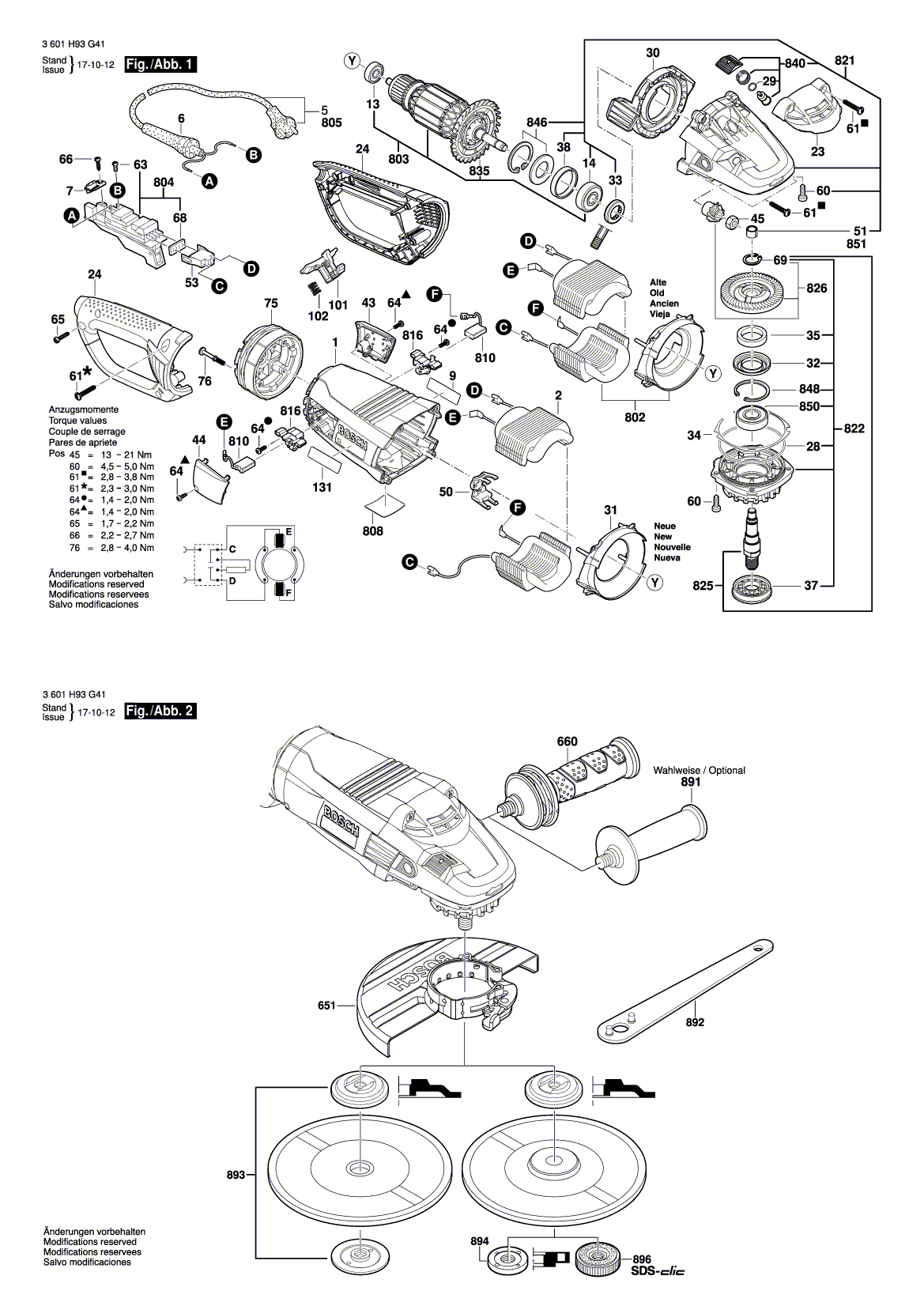 Схема на Угловая шлифмашина Bosch GWS 24-230 LV (3 601 H93 G41)