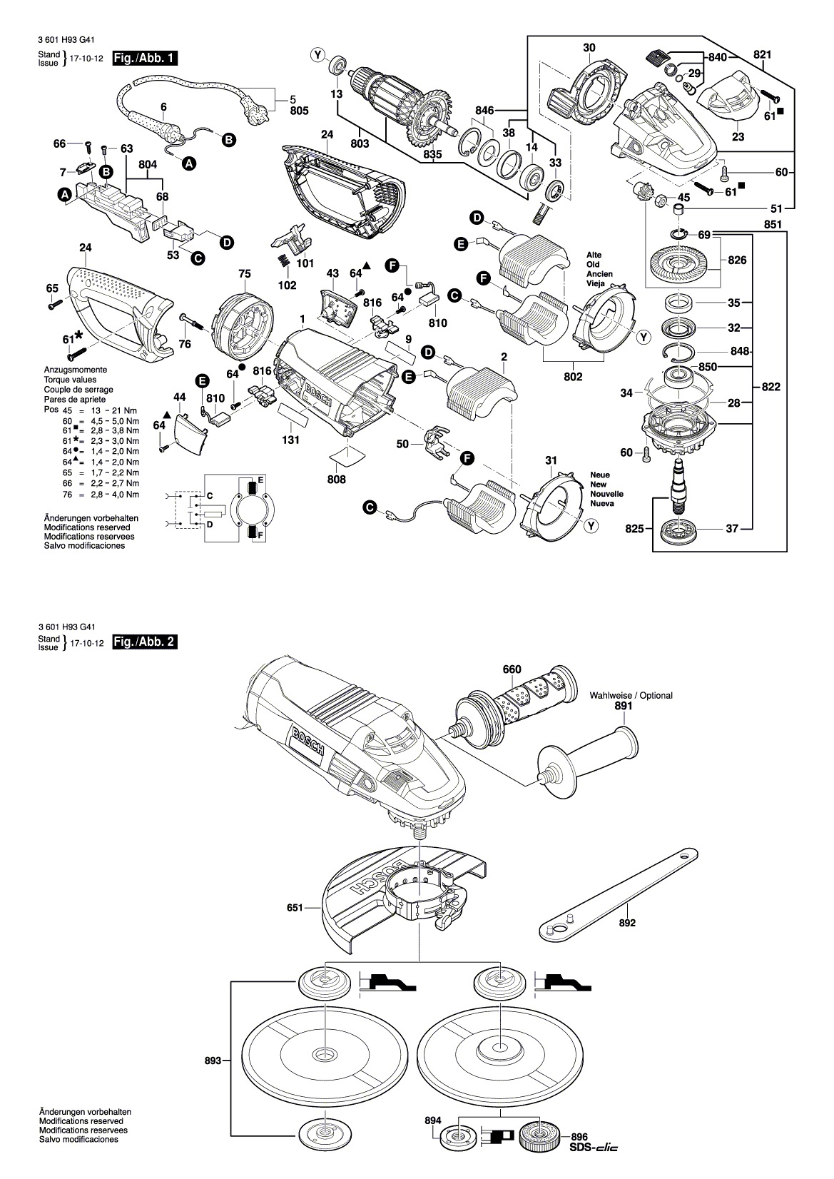 Схема на Угловая шлифмашина Bosch GWS 24-230 LV (3 601 H93 G41)