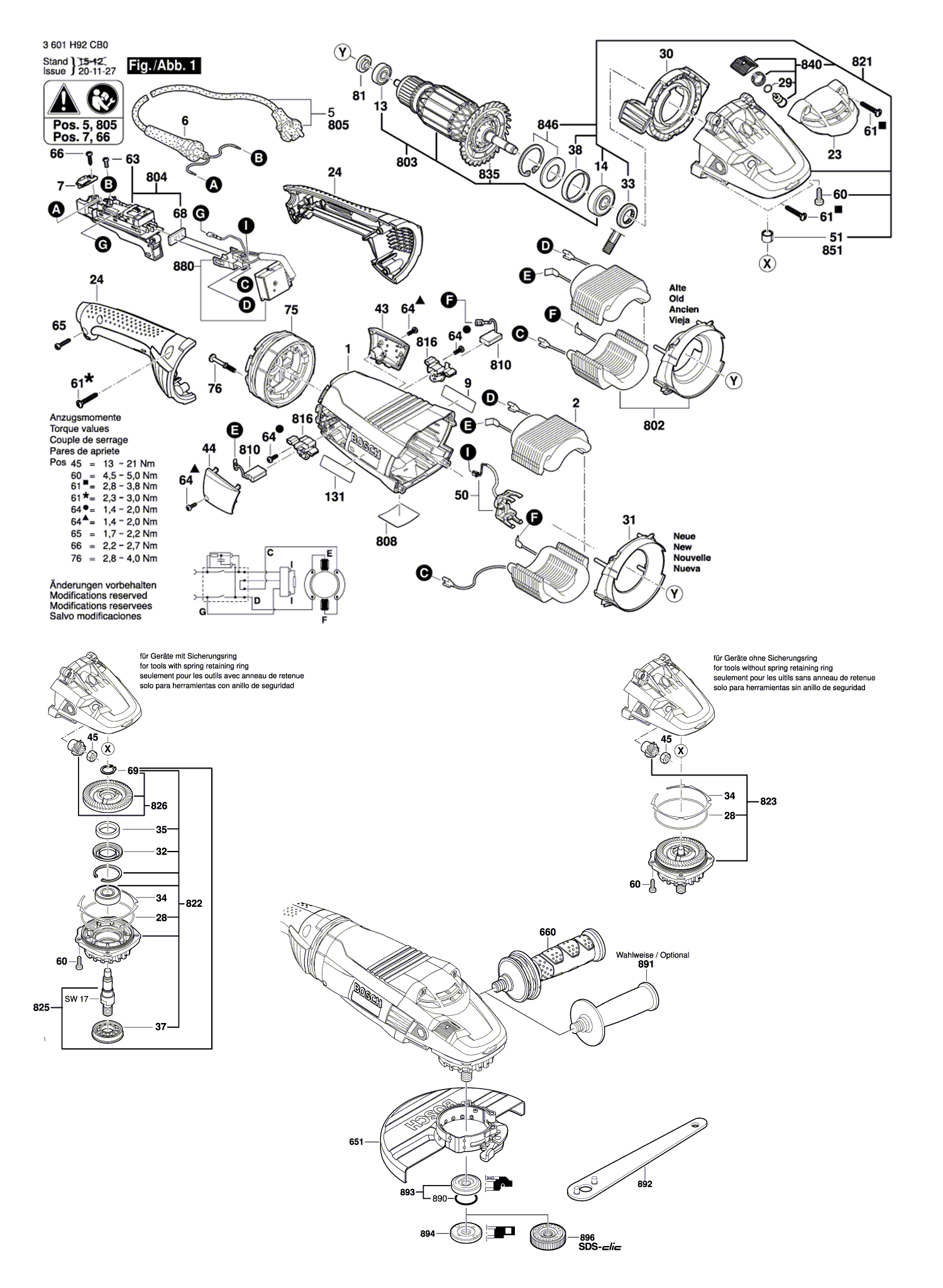 Схема на Угловая шлифмашина Bosch GWS 24-230 LVI (3 601 H93 CB0)