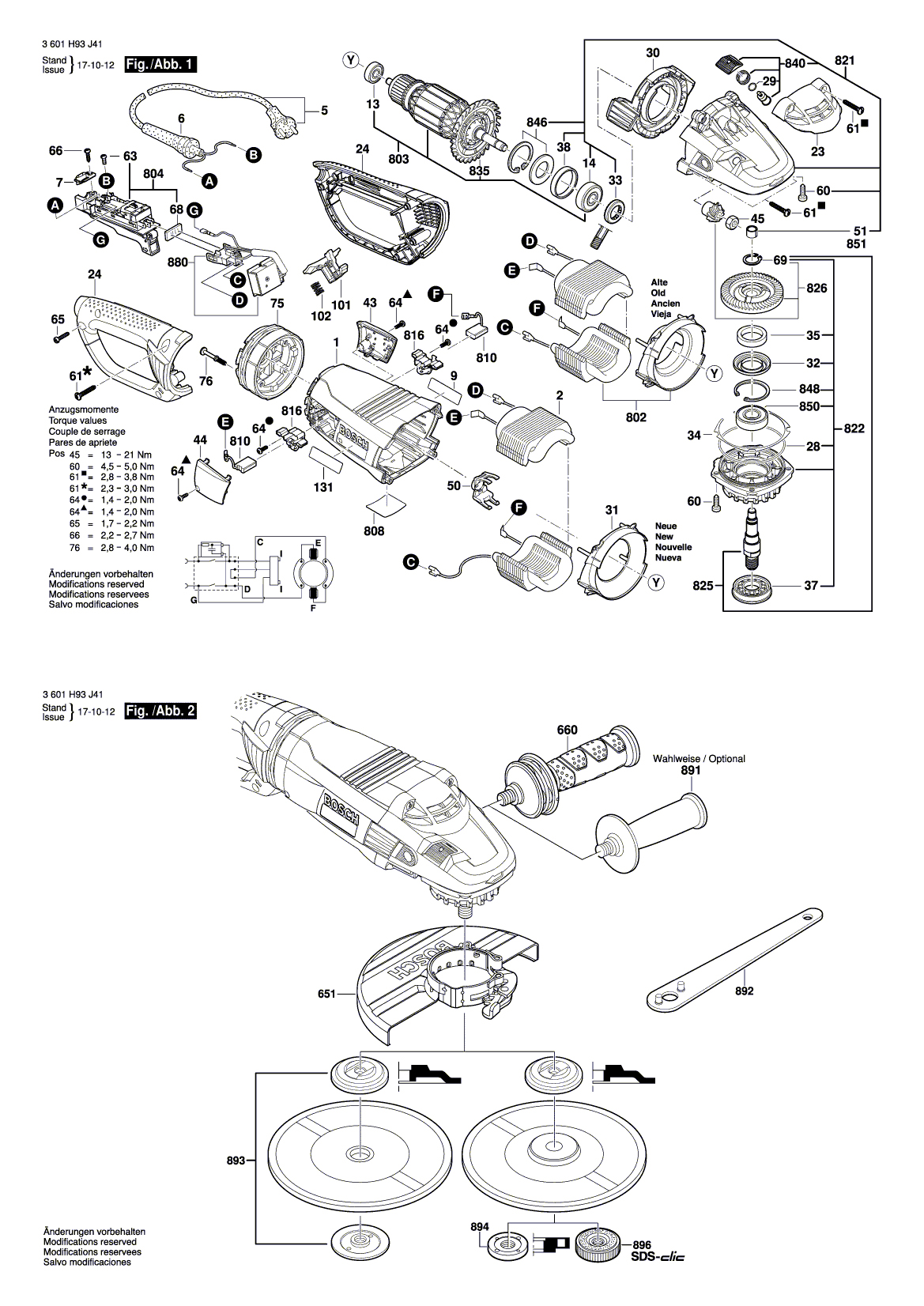 Схема на Кутова шліфмашина Bosch GWS 24-230 LVJ (3 601 H93 J41)
