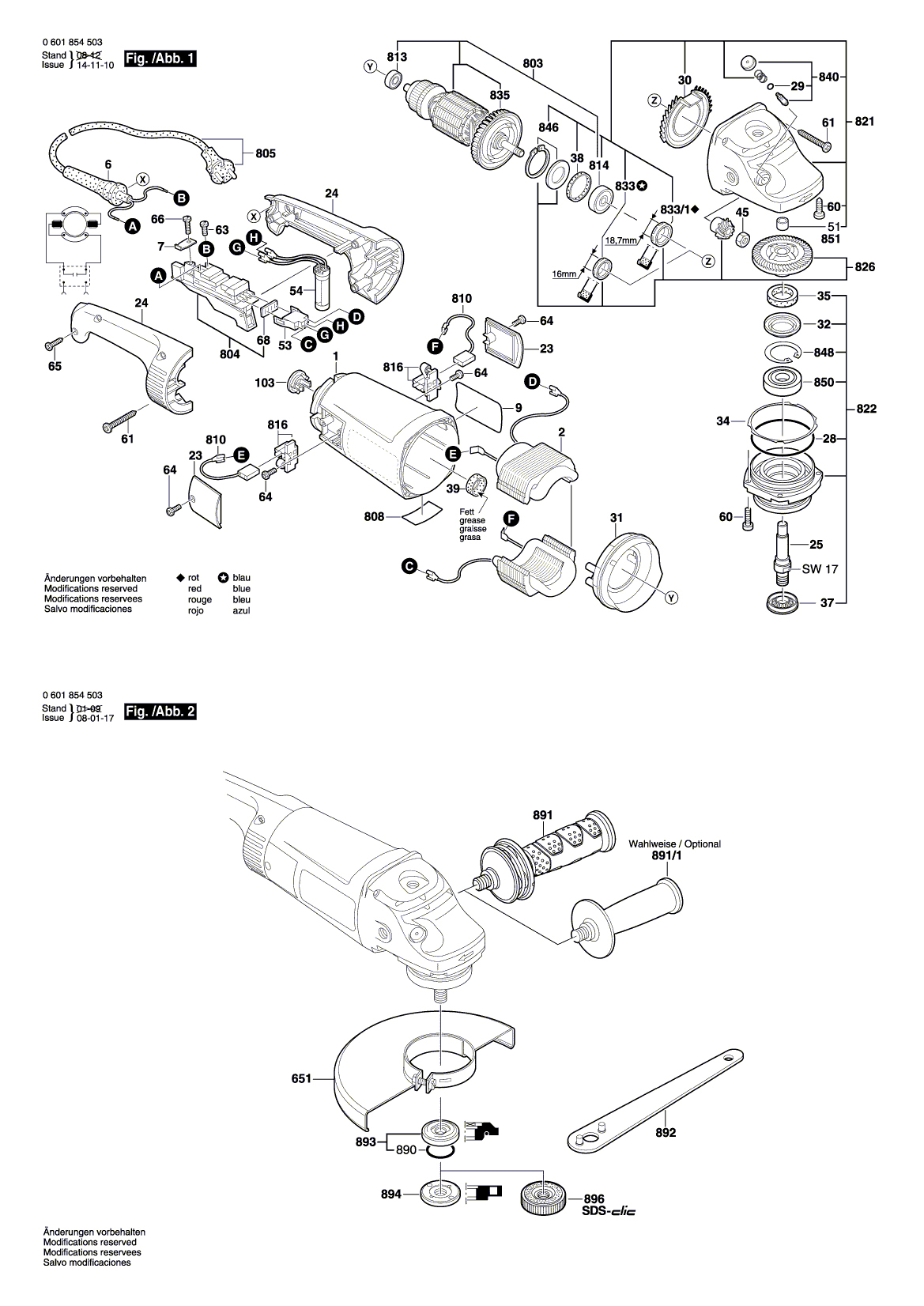 Схема на Кутова шліфмашина Bosch GWS 2400-23 JH (0 601 854 522)