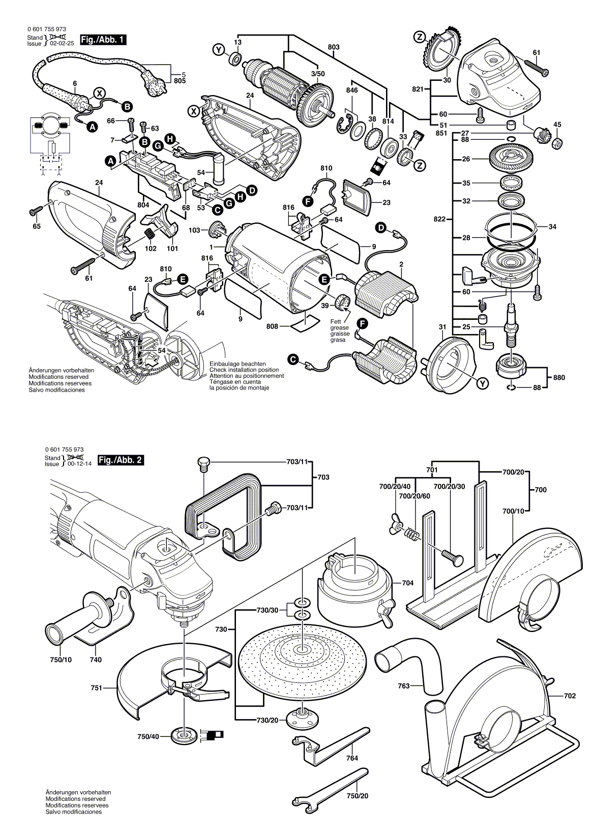 Схема на Угловая шлифмашина Bosch GWS 25-180 JS (0 601 755 973)