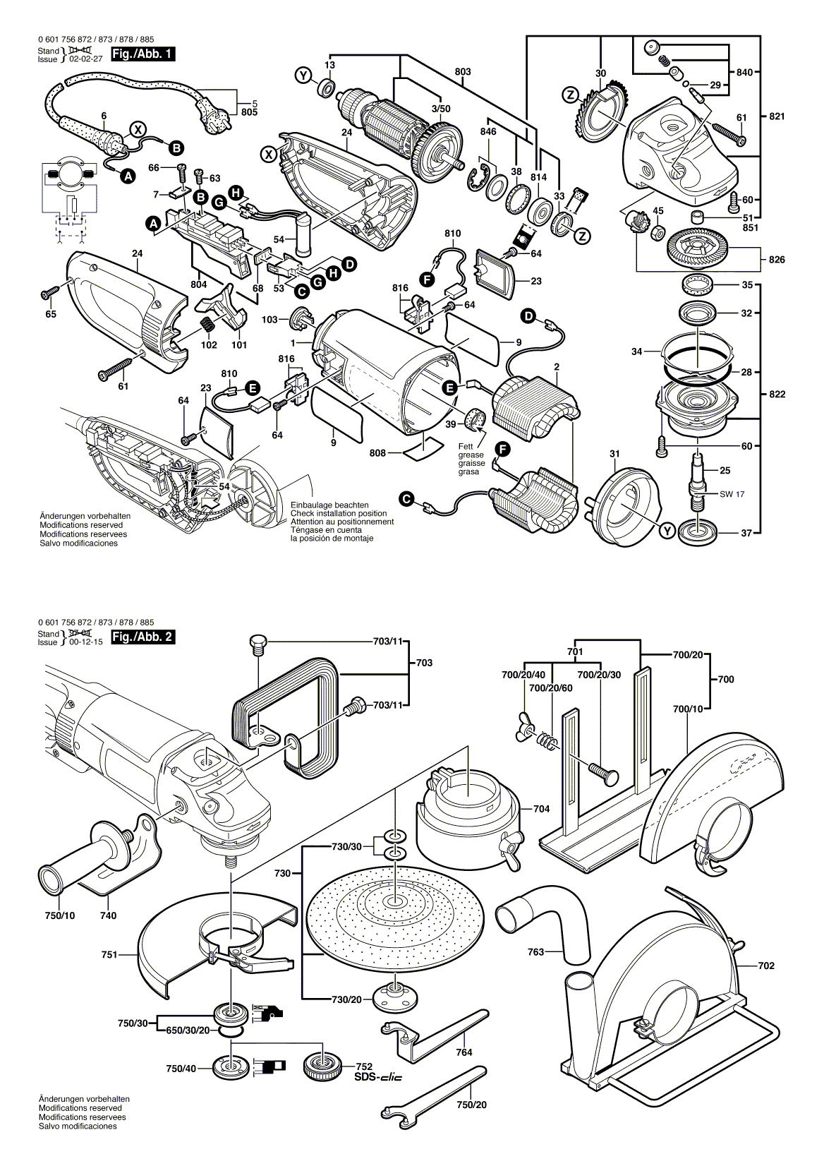 Схема на Угловая шлифмашина Bosch GWS 25-230 J (0 601 756 872)