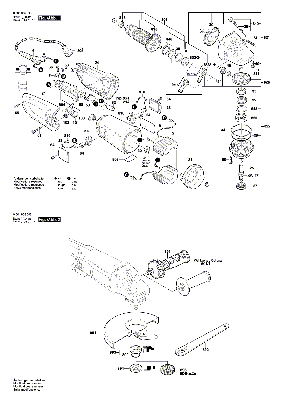 Схема на Угловая шлифмашина Bosch GWS 26-180 B (0 601 855 003)
