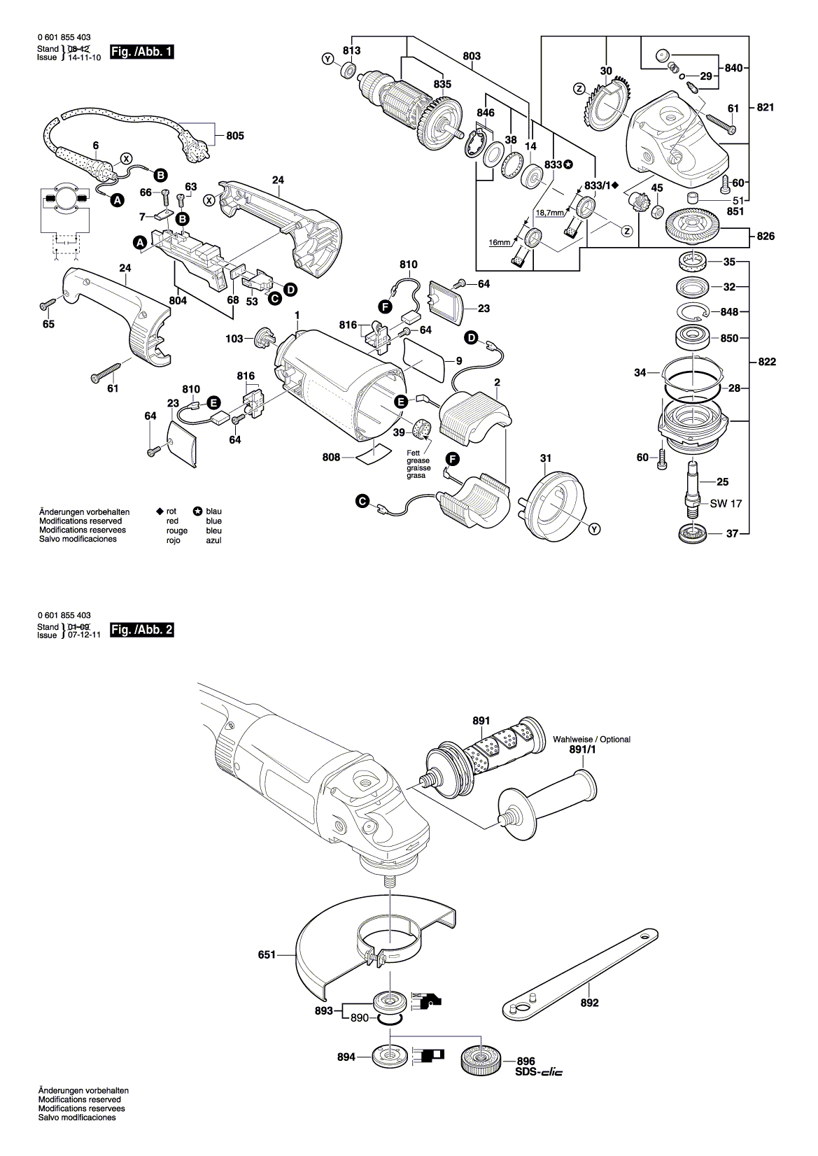 Схема на Кутова шліфмашина Bosch GWS 26-180 H (0 601 855 403)