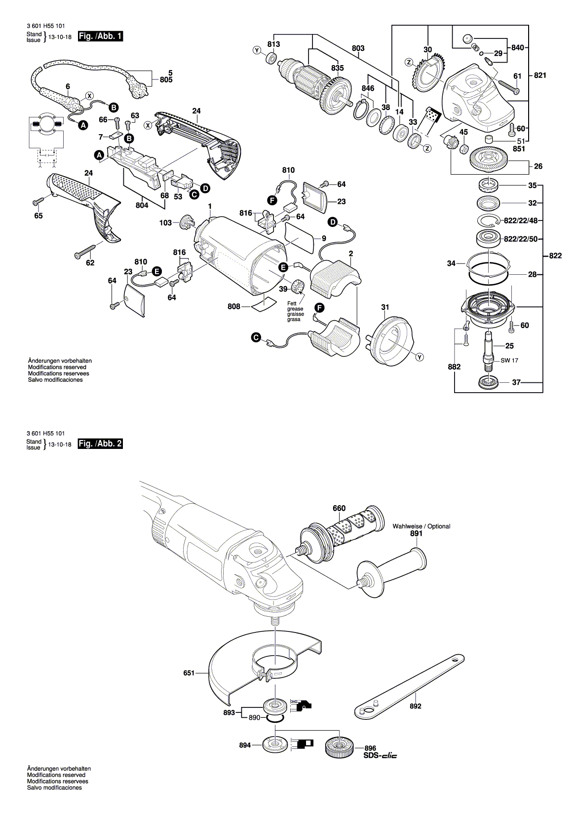 Схема на Кутова шліфмашина Bosch GWS 26-180 JH (3 601 H55 101)