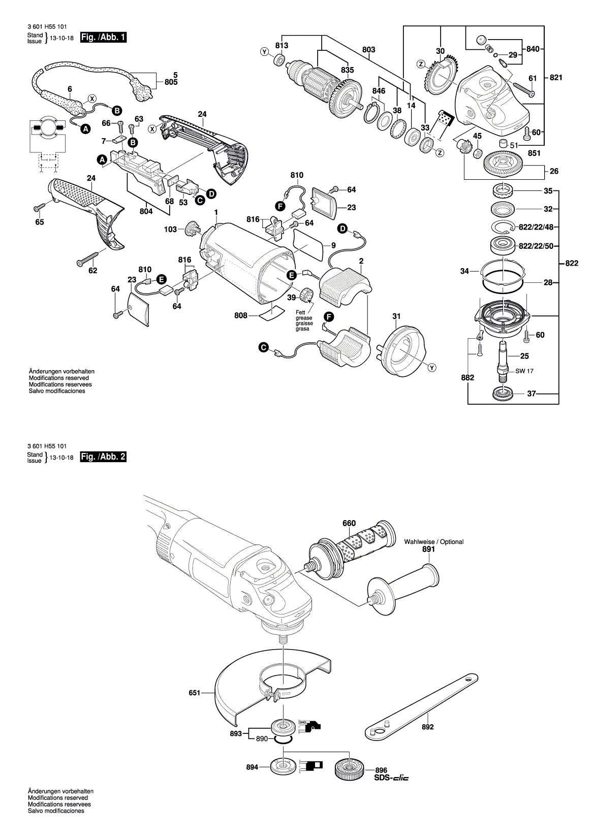 Схема на Угловая шлифмашина Bosch GWS 26-180 JH (3 601 H55 101)