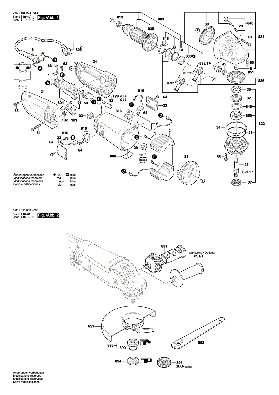 Схема на Угловая шлифмашина Bosch GWS 26-230 B (0 601 856 003)