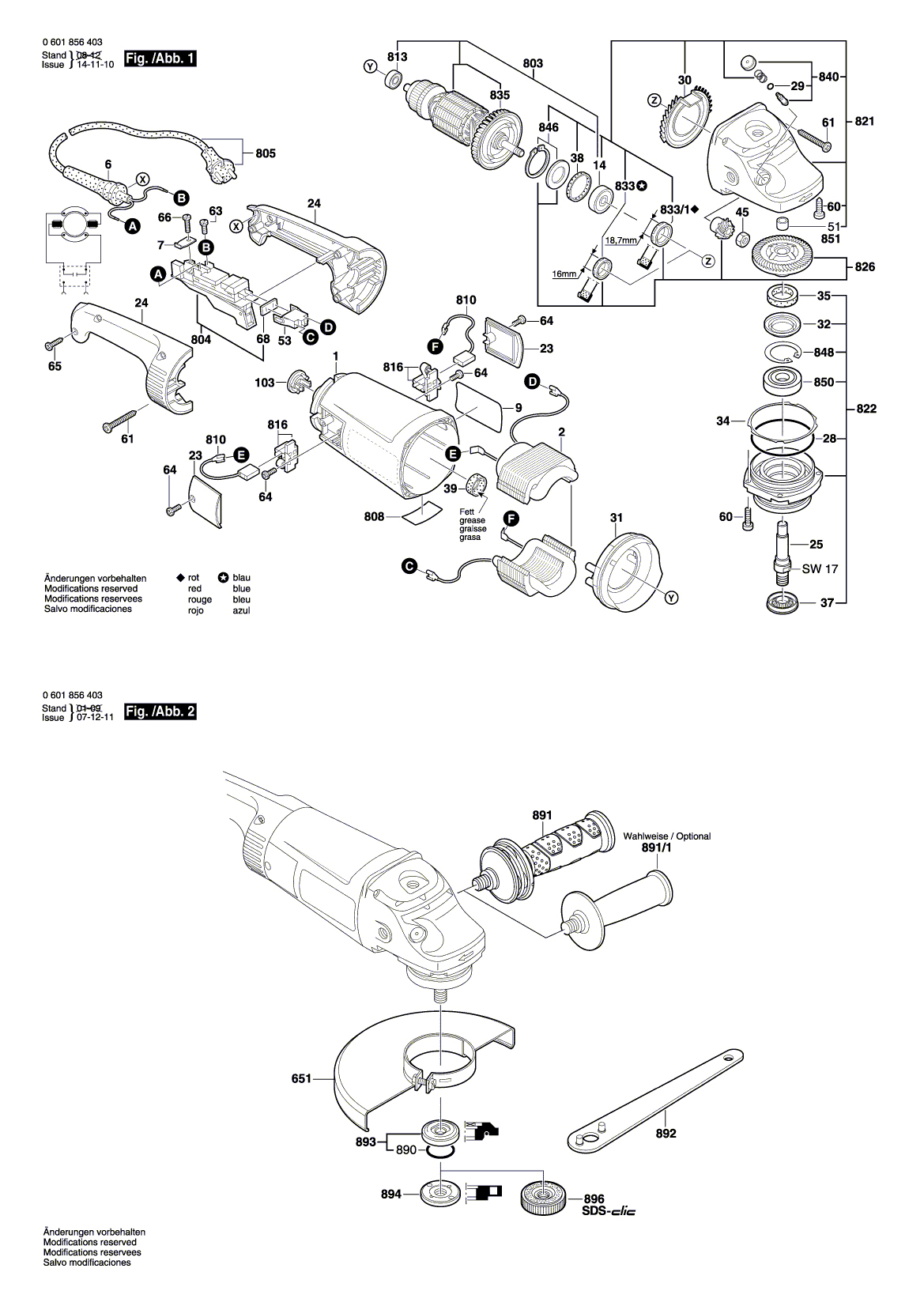 Схема на Угловая шлифмашина Bosch GWS 26-230 H (0 601 856 403)