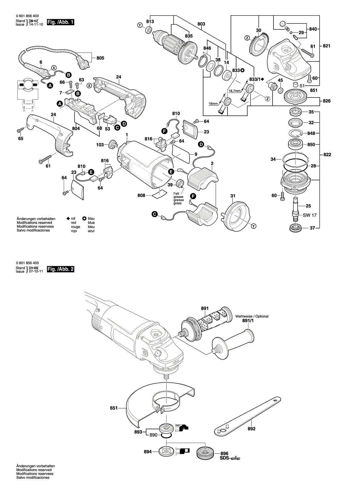 Схема на Угловая шлифмашина Bosch GWS 26-230 H (0 601 856 403)