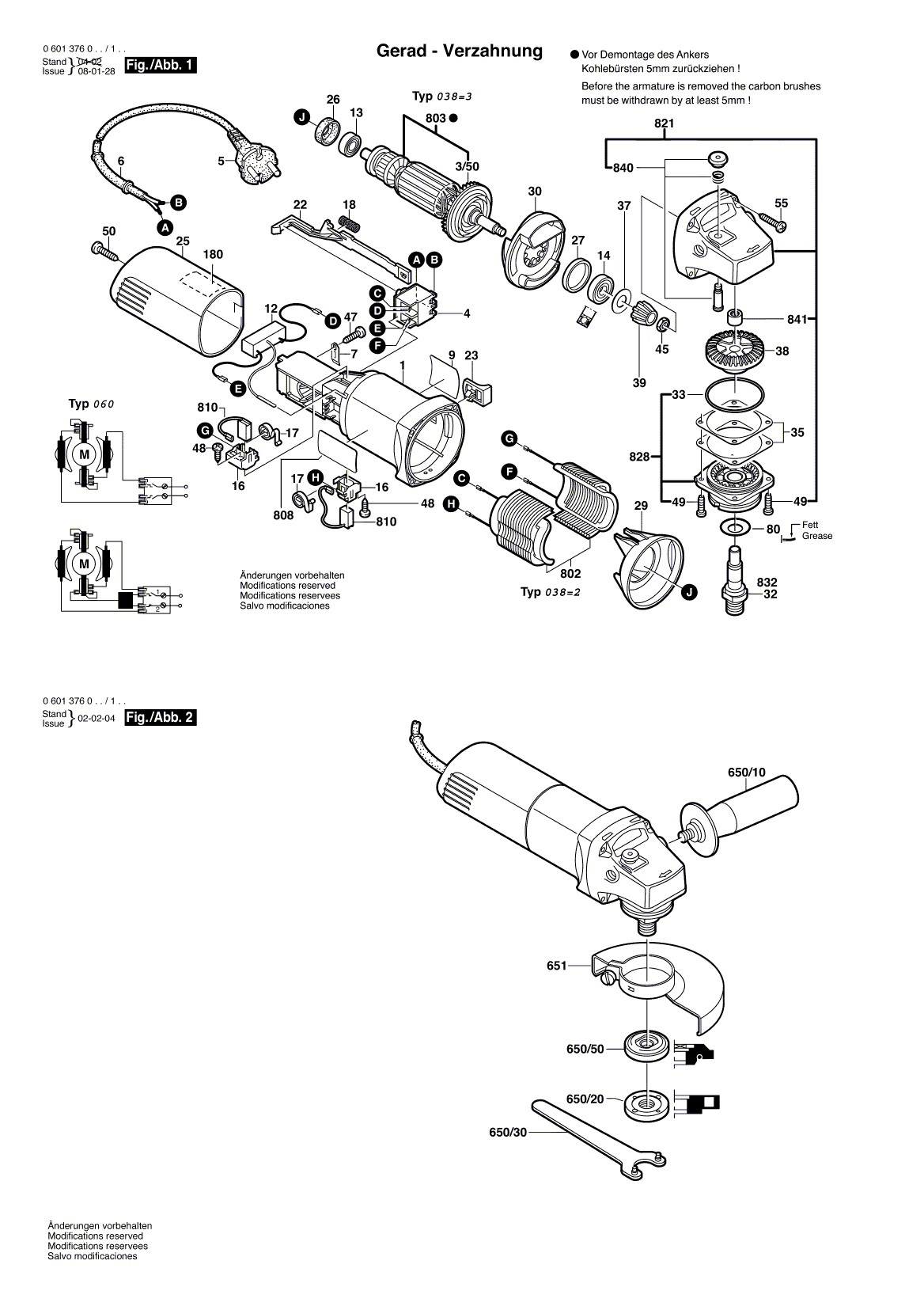 Схема на Угловая шлифмашина Bosch GWS 5-100 (0 601 376 004)